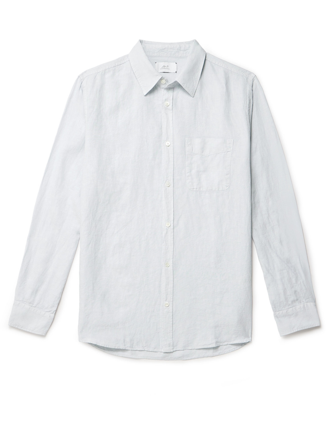 Mr P Garment-dyed Linen Shirt In Blue