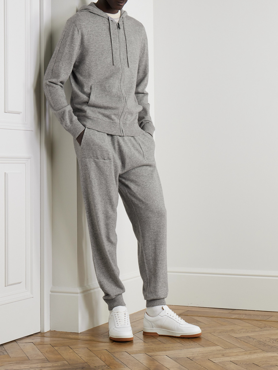 Shop Mr P Wool And Cashmere-blend Sweatpants In Gray