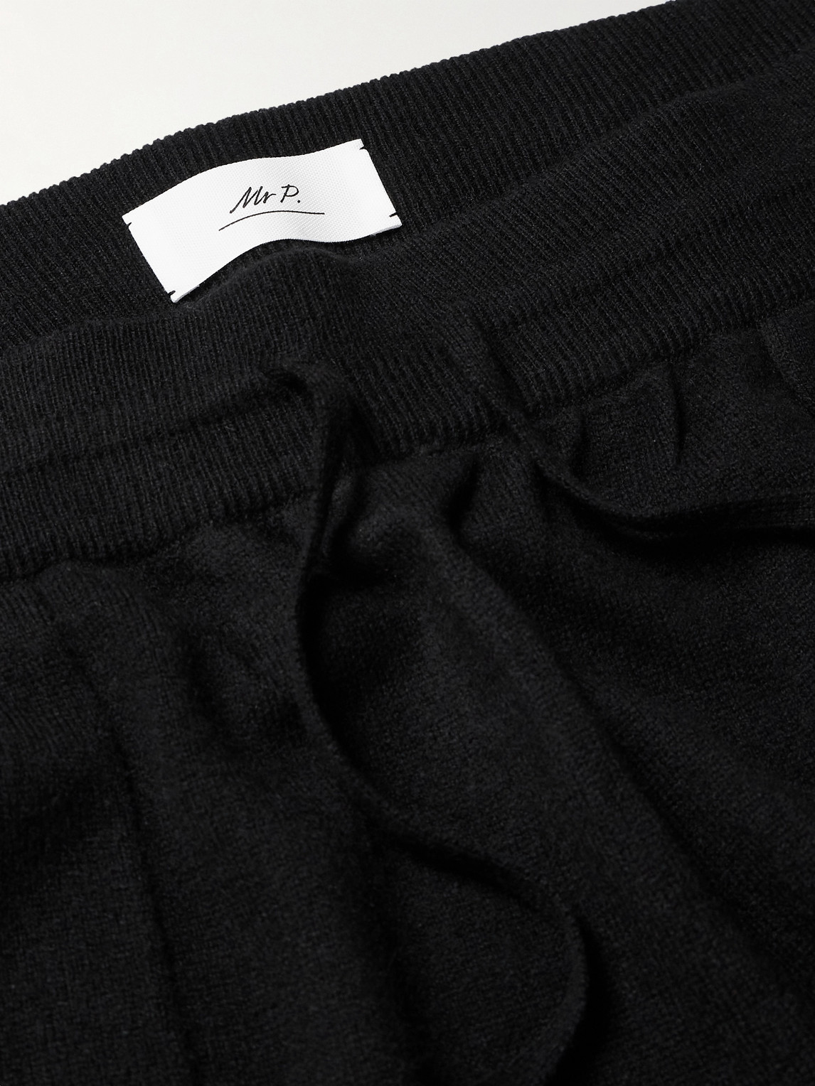 Shop Mr P Tapered Wool And Cashmere-blend Sweatpants In Black