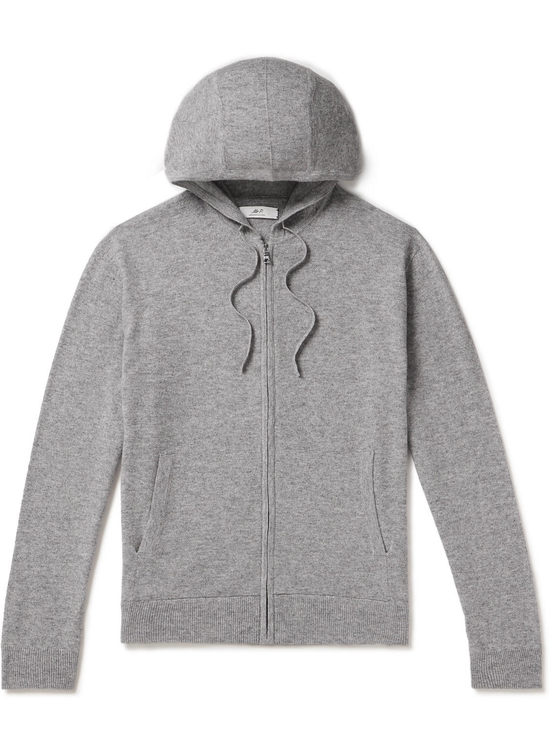 Mr P Wool And Cashmere-blend Zip-up Hoodie In Grey