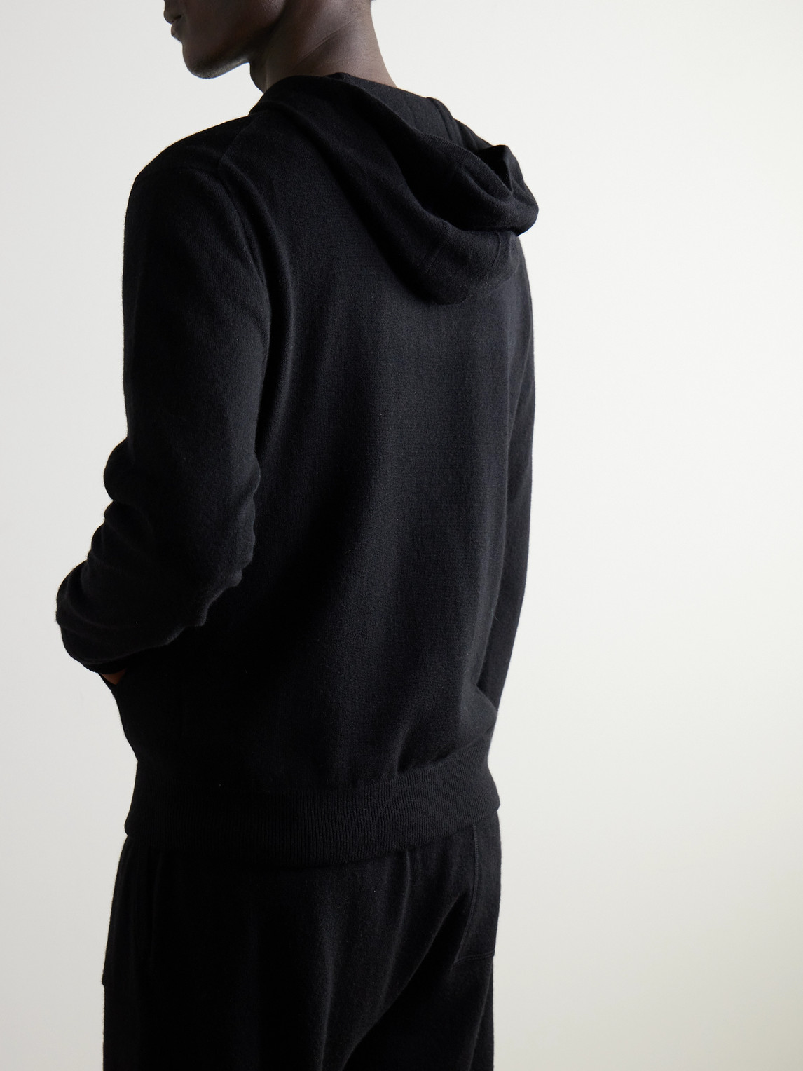 Shop Mr P Wool And Cashmere-blend Zip-up Hoodie In Black