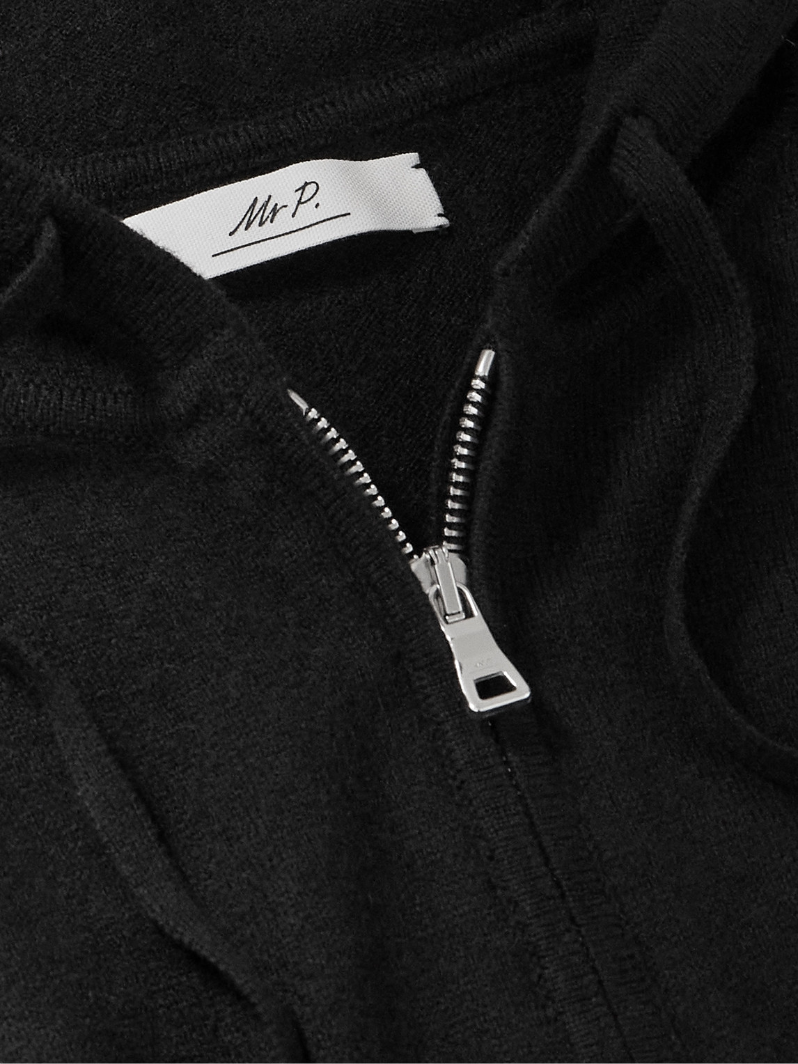 Shop Mr P Wool And Cashmere-blend Zip-up Hoodie In Black