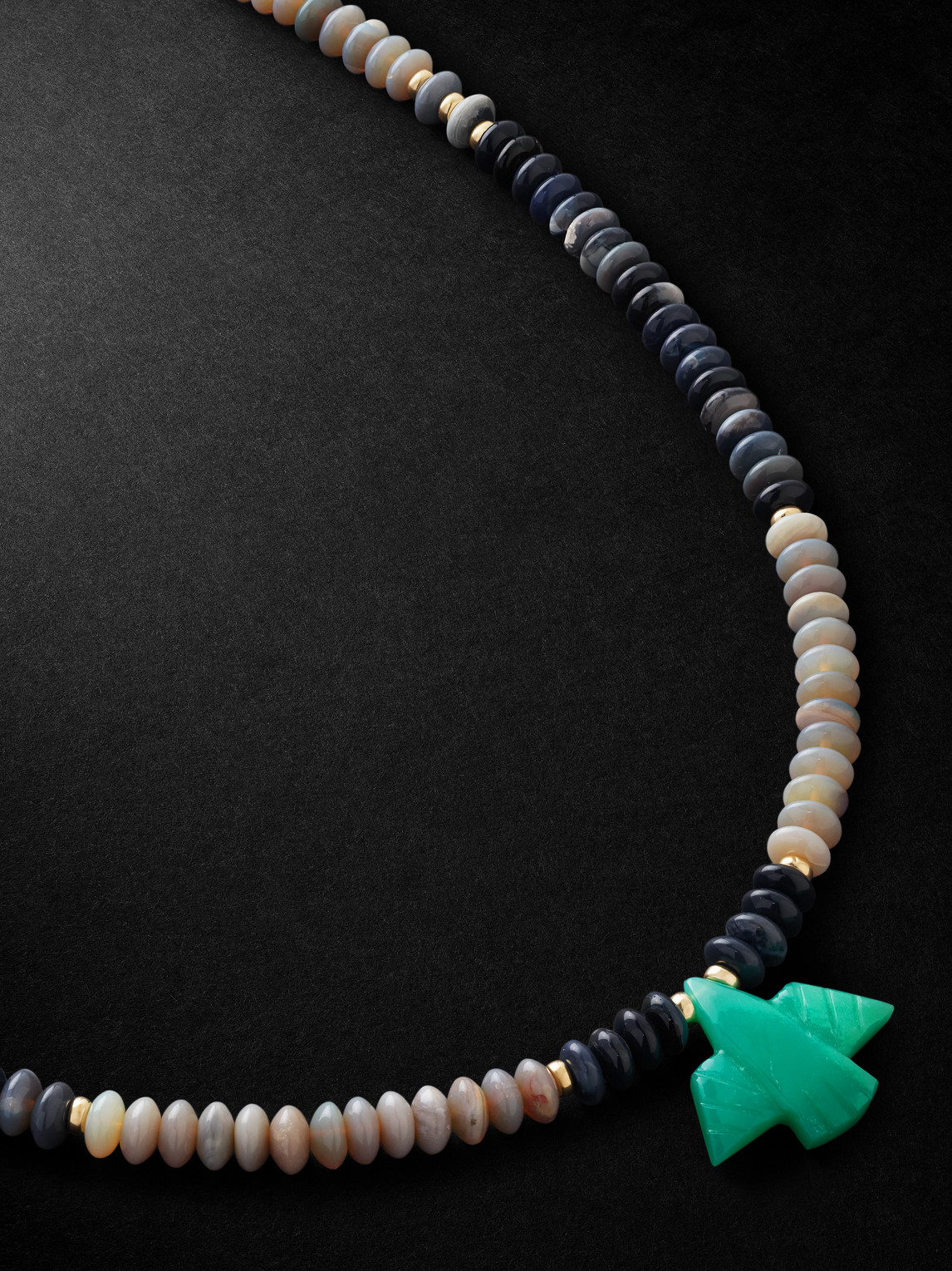 Jacquie Aiche Gold, Opal Heishi And Chrysoprase Beaded Necklace In Multi