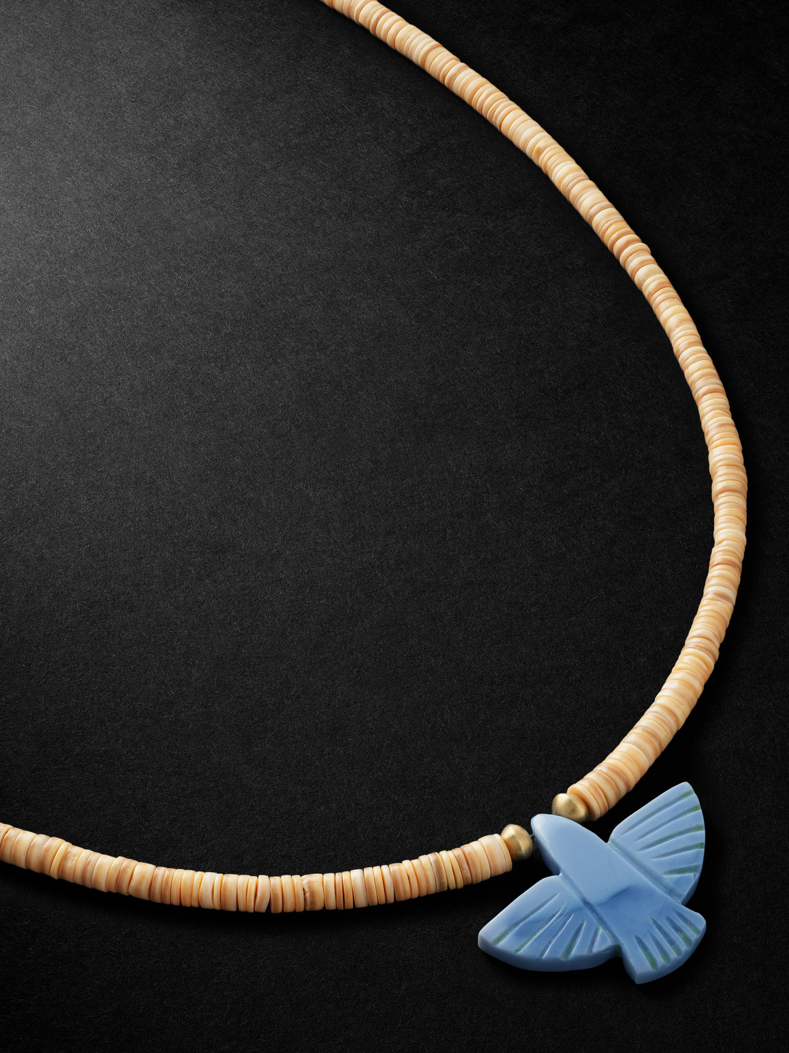 Jacquie Aiche Gold, Opal And Heishi Shell Beaded Pendant Necklace In Gray