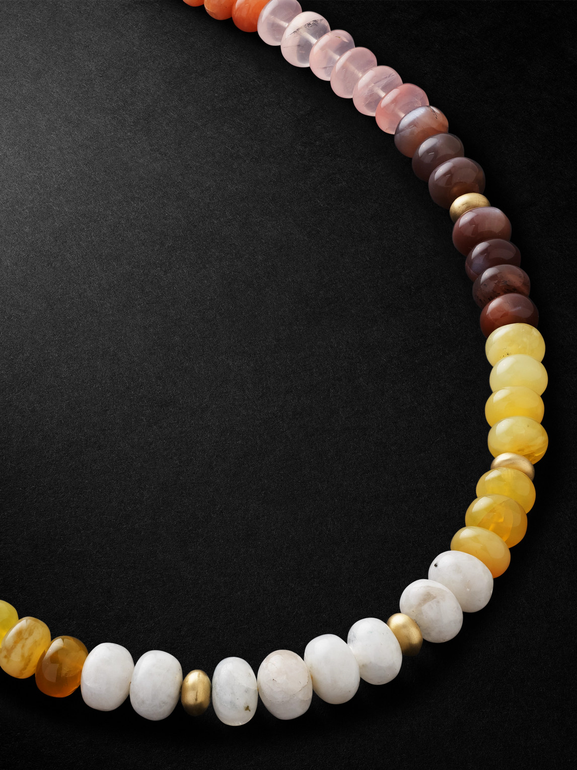 Jacquie Aiche Gold Opal Beaded Necklace In Black