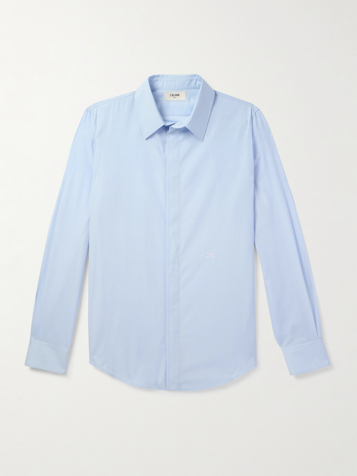 Logo-Embroidered Cotton-Poplin Shirt