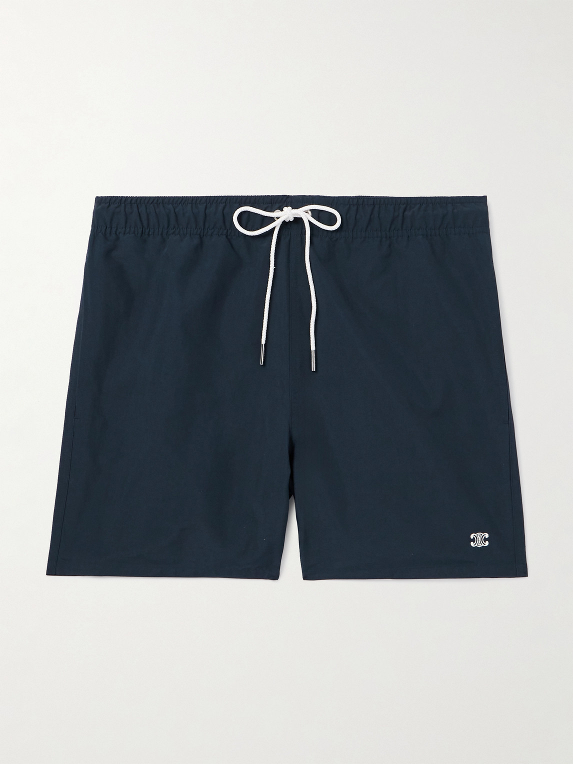 Straight-Leg Mid-Length Logo-Embroidered Swim Shorts