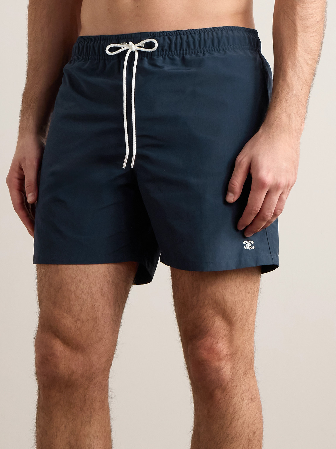 Straight-Leg Mid-Length Logo-Embroidered Swim Shorts — 2