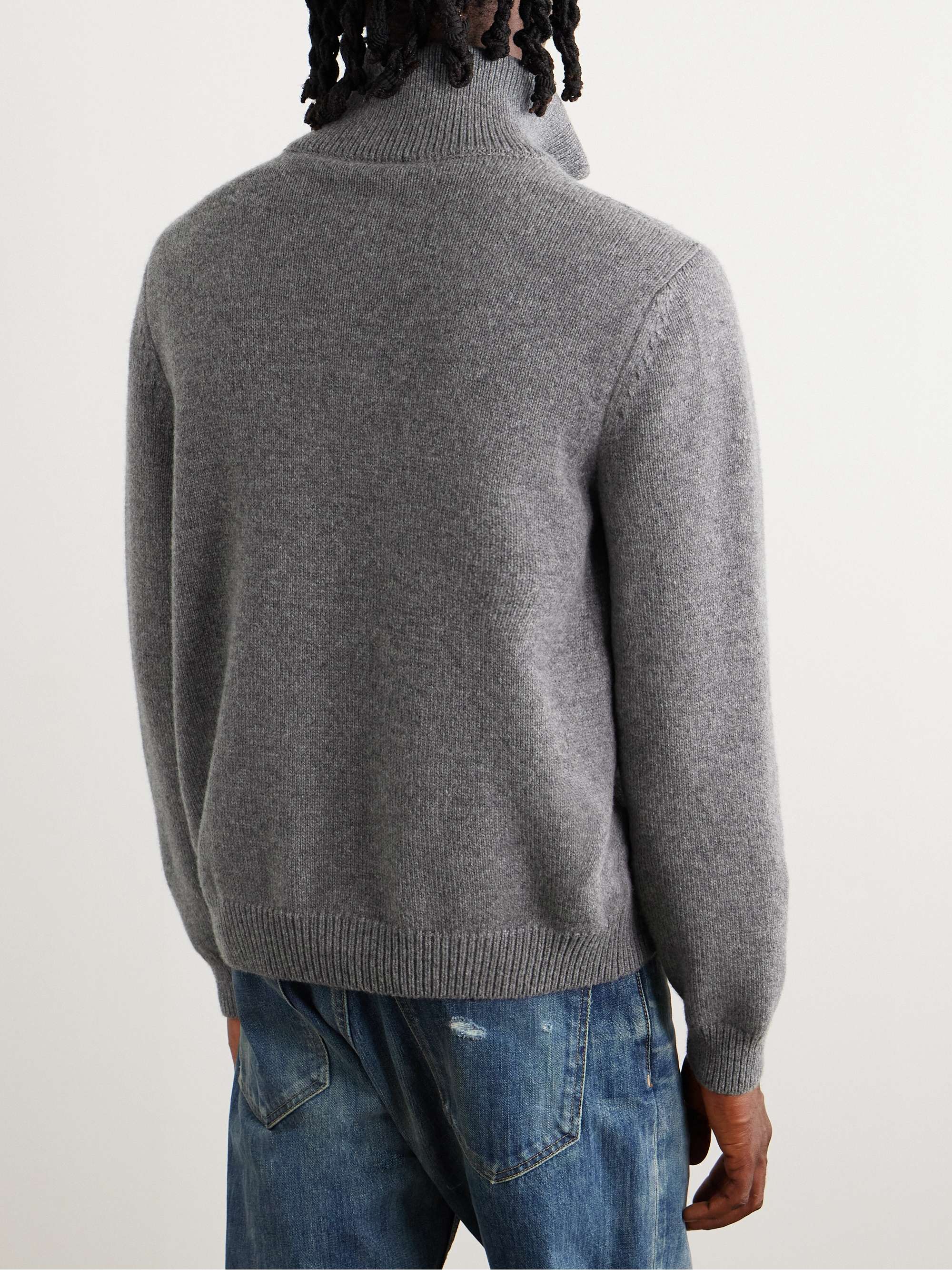 CELINE HOMME Logo-Embroidered Wool and Cashmere-Blend Half
