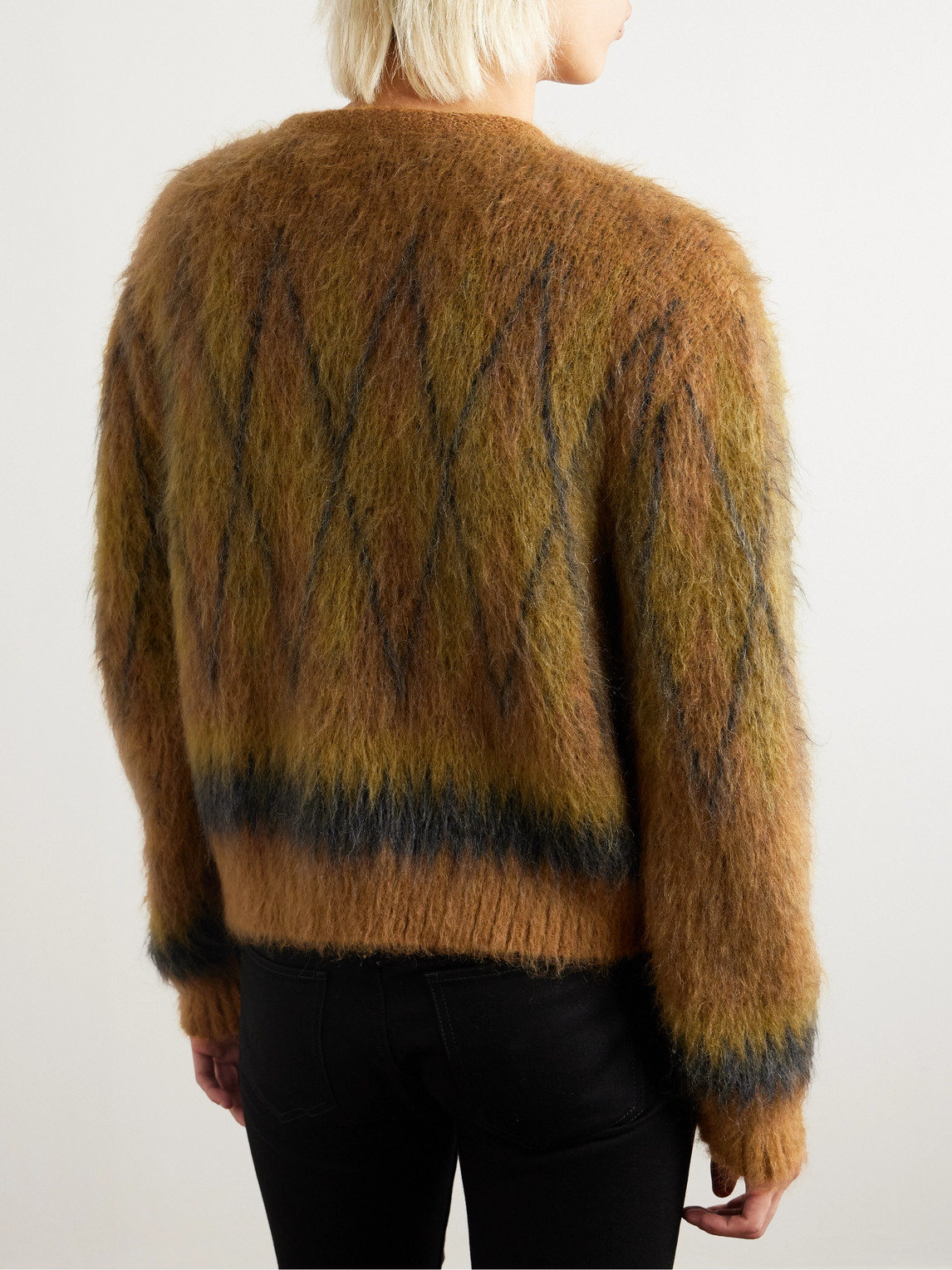 Celine Mohair-blend Cardigan In Animal Print