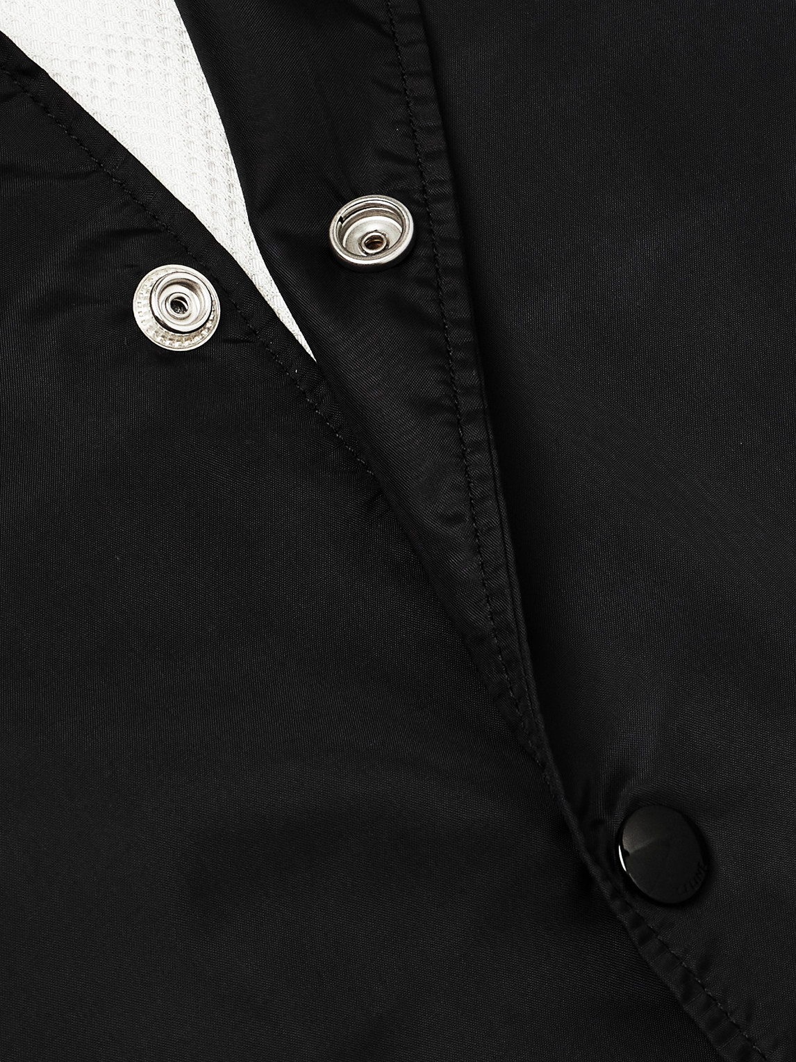 Celine Striped Webbing-trimmed Logo-print Nylon Jacket In Black