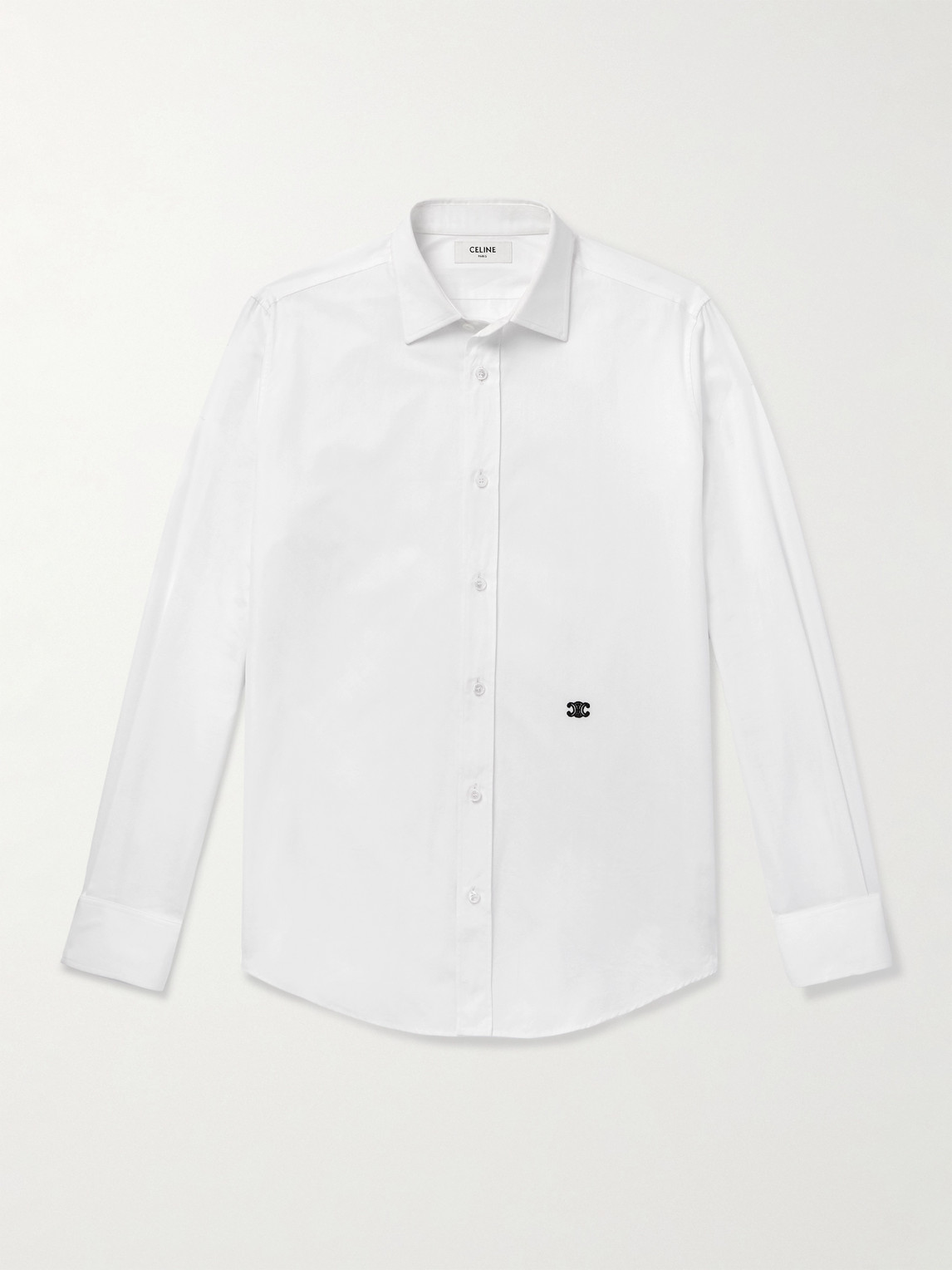 Slim-Fit Logo-Embroidered Cotton-Poplin Shirt