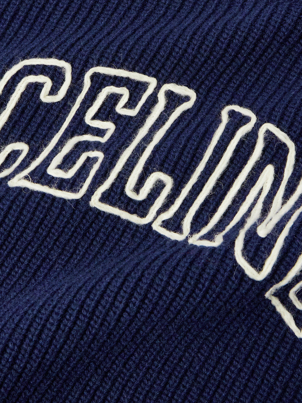 Celine Logo-embroidered Ribbed Wool Sweater In Animal Print