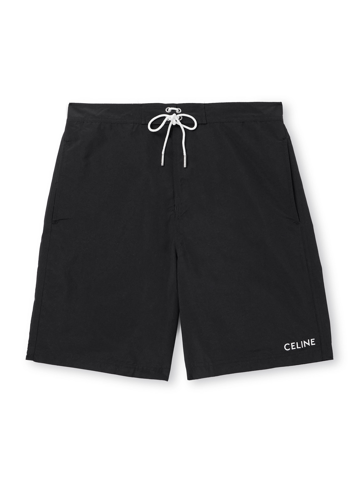 Celine Straight-leg Long-length Swim Shorts In Black