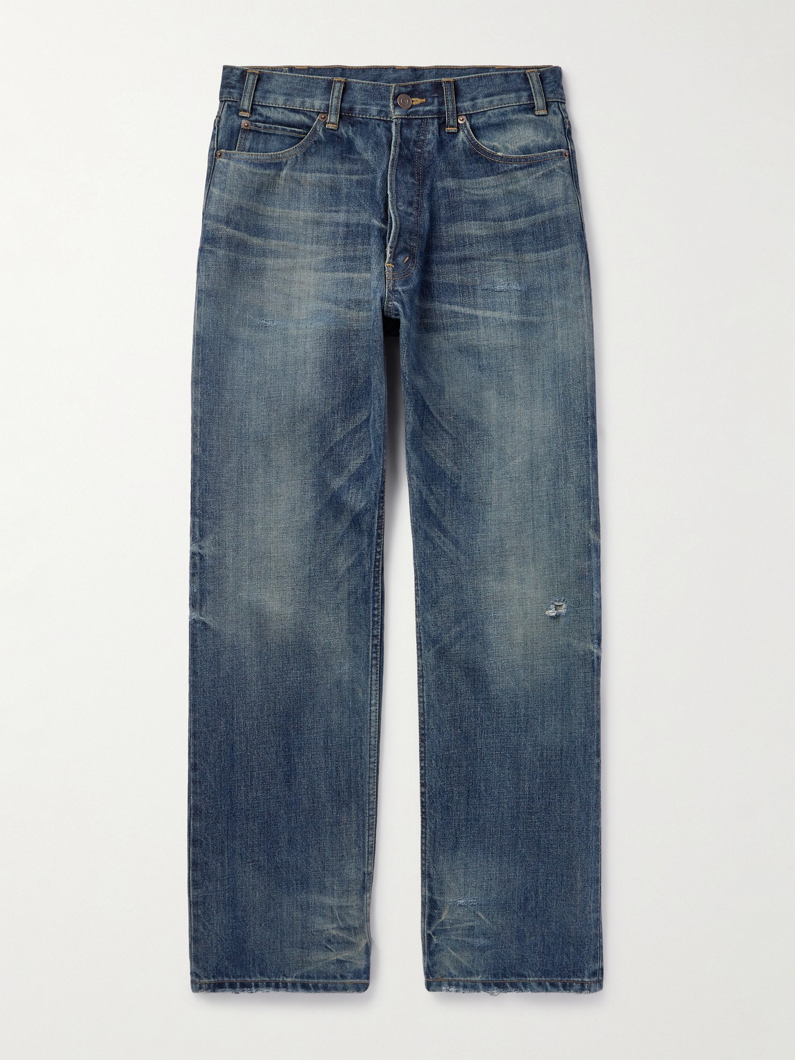 Wesley Distressed Straight-Leg Jeans