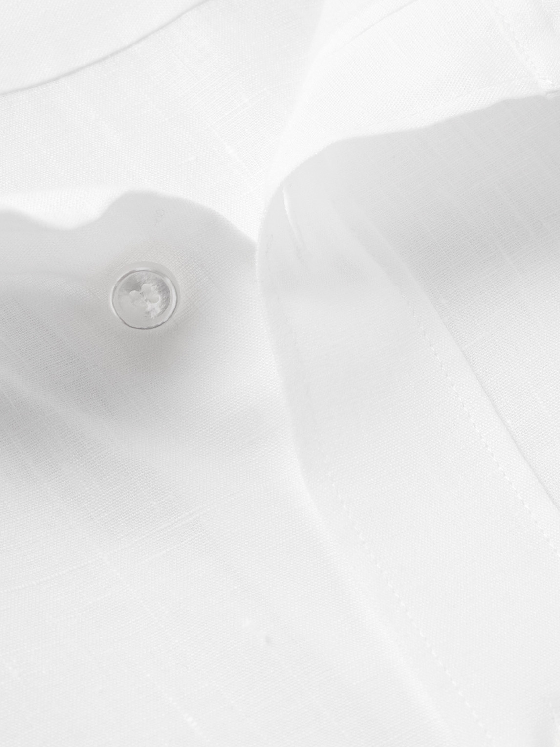 Celine Logo-embroidered Linen Shirt In White