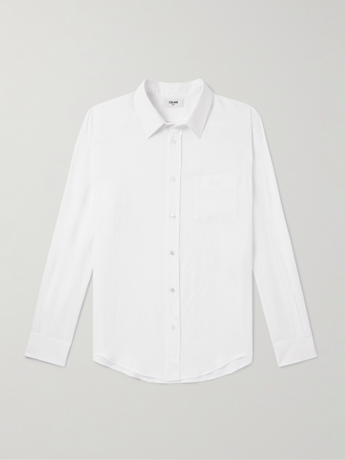 Logo-Embroidered Linen Shirt