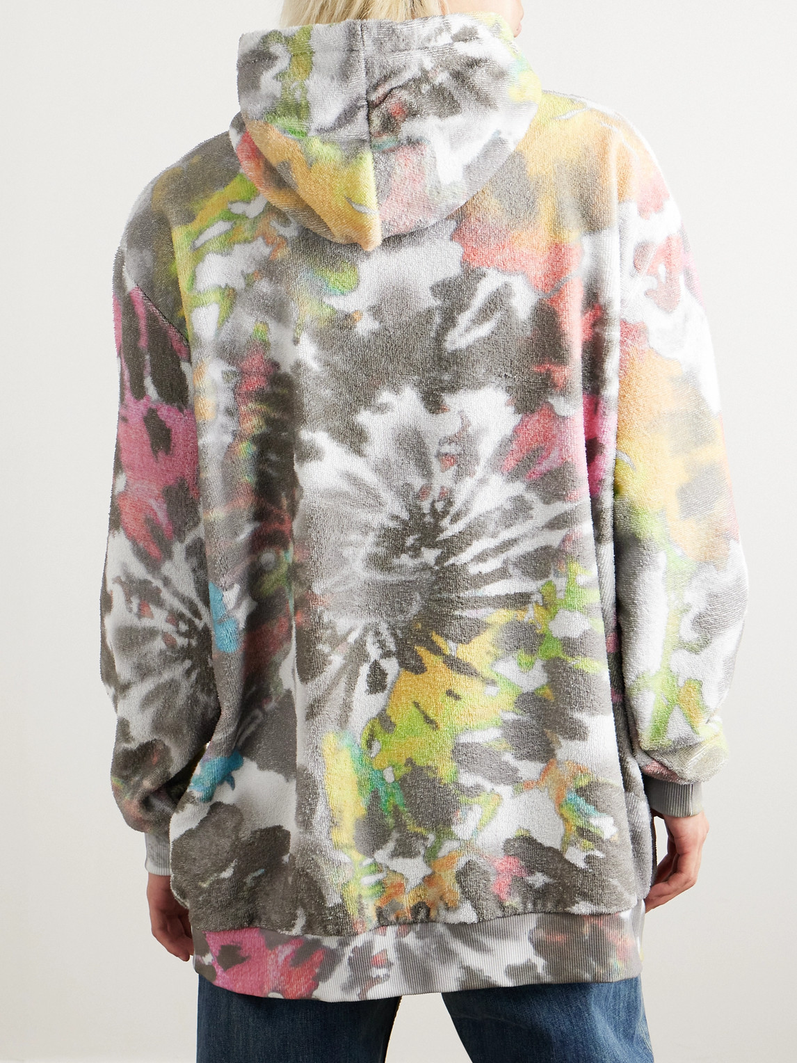 Celine Tie-dyed Cotton-terry Hoodie In Multi