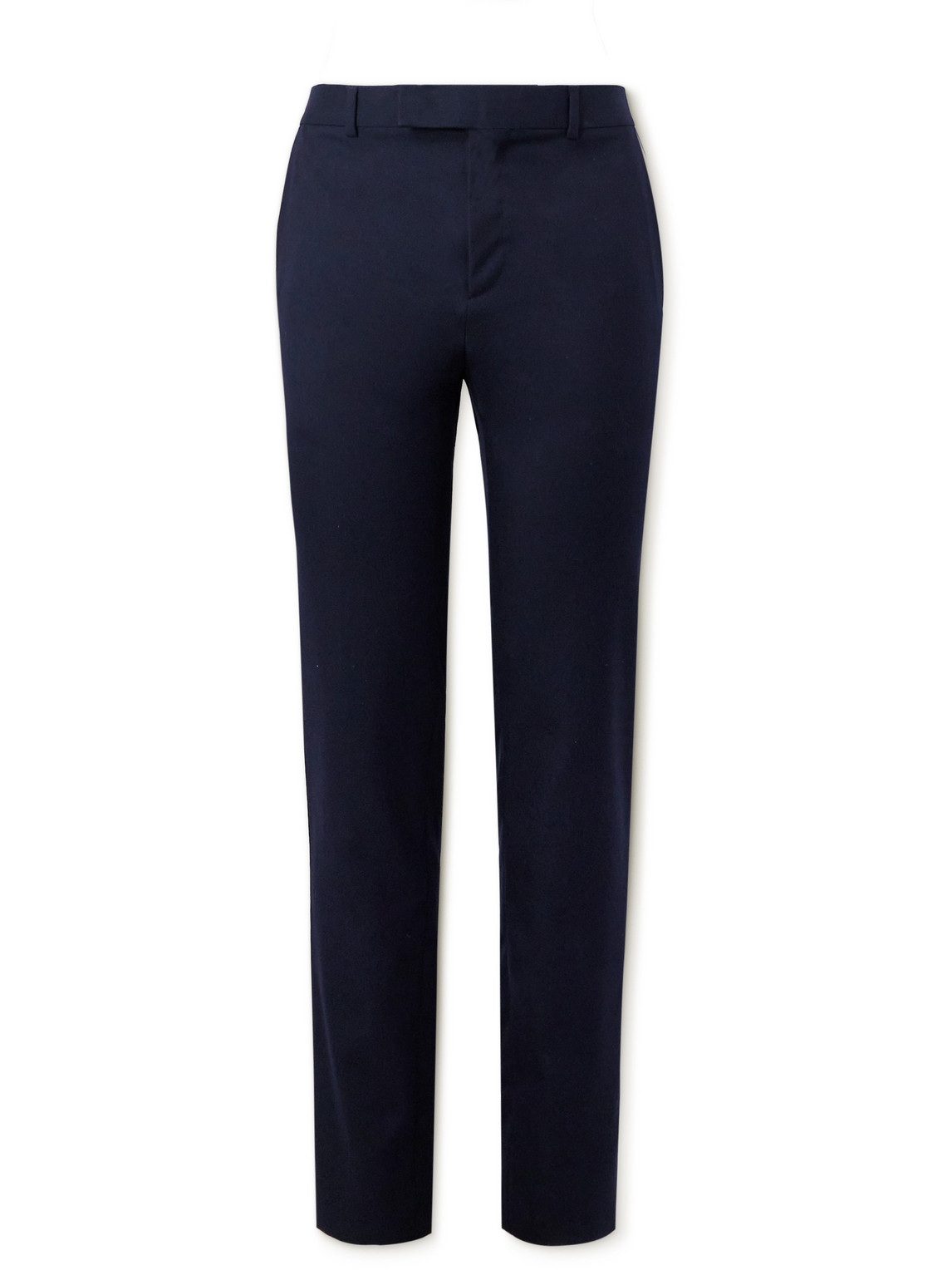 Celine Slim-fit Cotton-gabardine Trousers In Blue