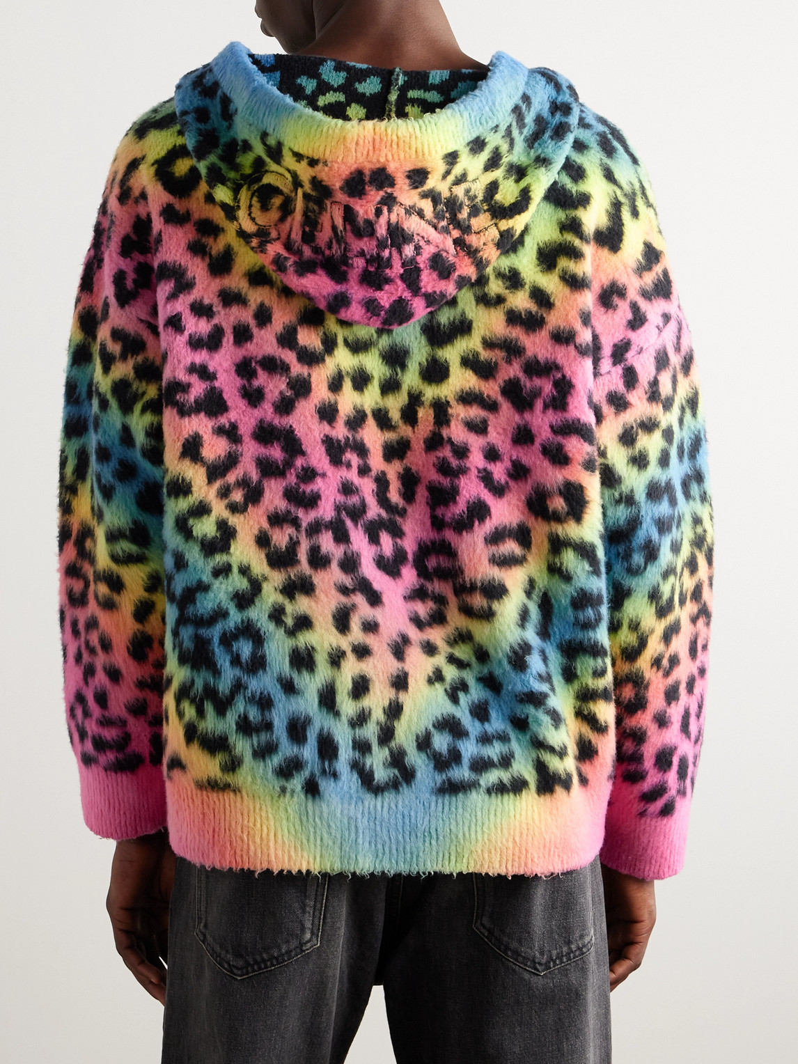 Celine Baja Leopard-print Brushed Cotton-blend Hoodie In Multi