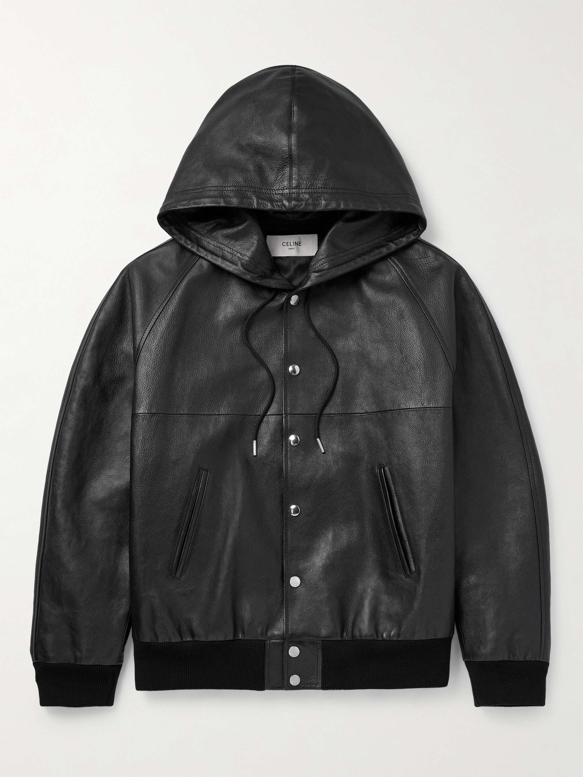 CELINE HOMME Printed Leather Hooded Blouson Jacket for Men | MR PORTER