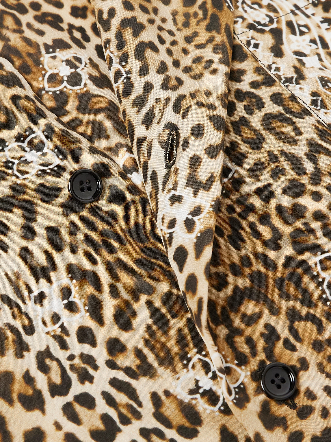 Celine Camp-collar Bandana And Leopard-print Silk Shirt In Brown