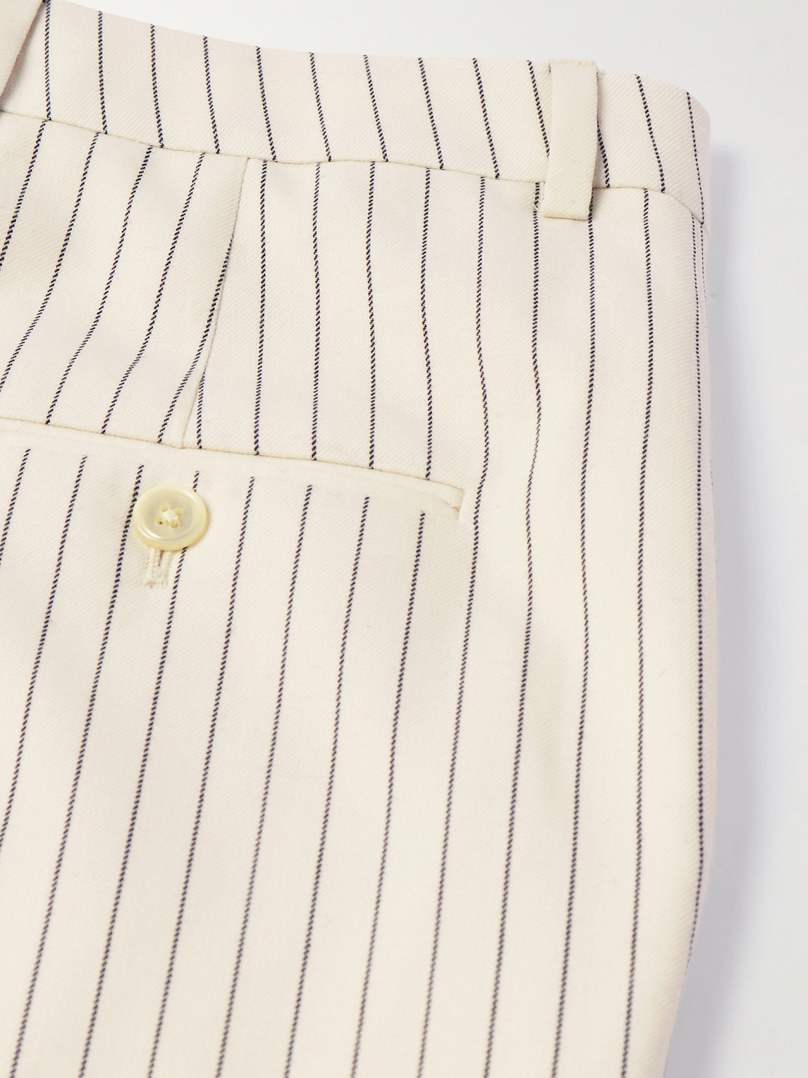 Celine Wool Striped Pants With Flared Legs And Classic Fit In Neutral