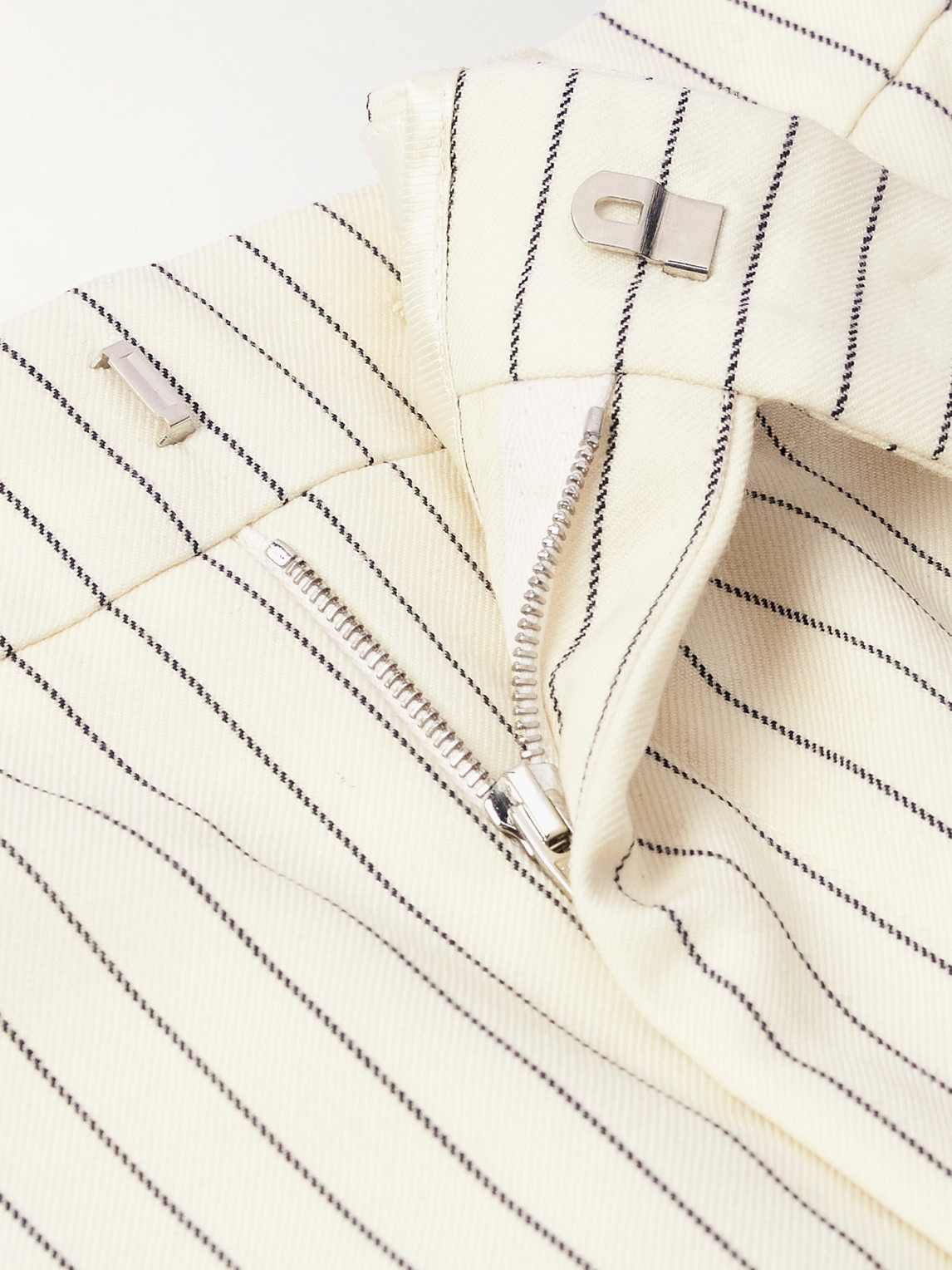 Celine Wool Striped Pants With Flared Legs And Classic Fit In Neutral