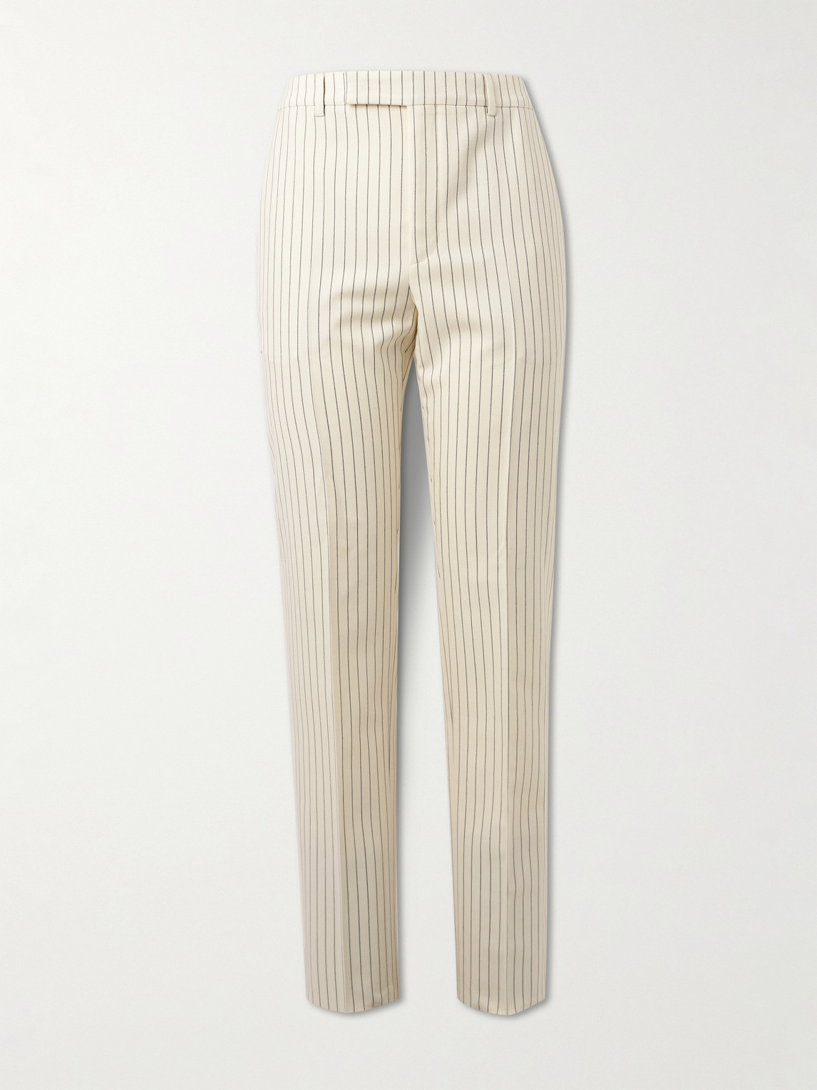 Straight-Leg Pinstriped Wool-Twill Suit Trousers