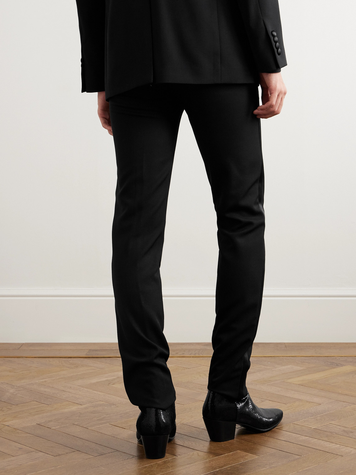 Celine Slim-fit Worsted Wool-gabardine Suit Trousers In Multi