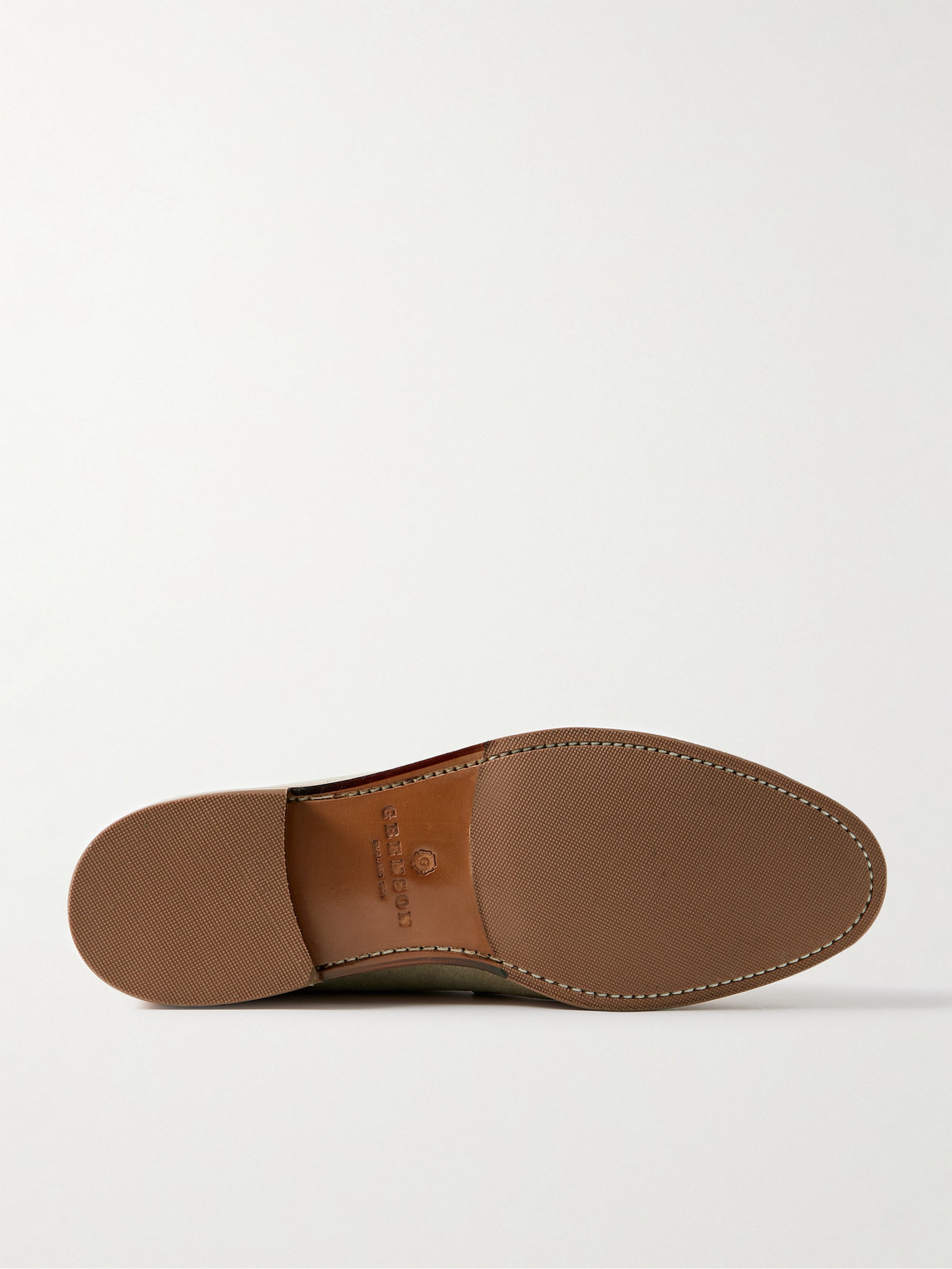 Shop Grenson Floyd Suede Penny Loafers In Neutrals