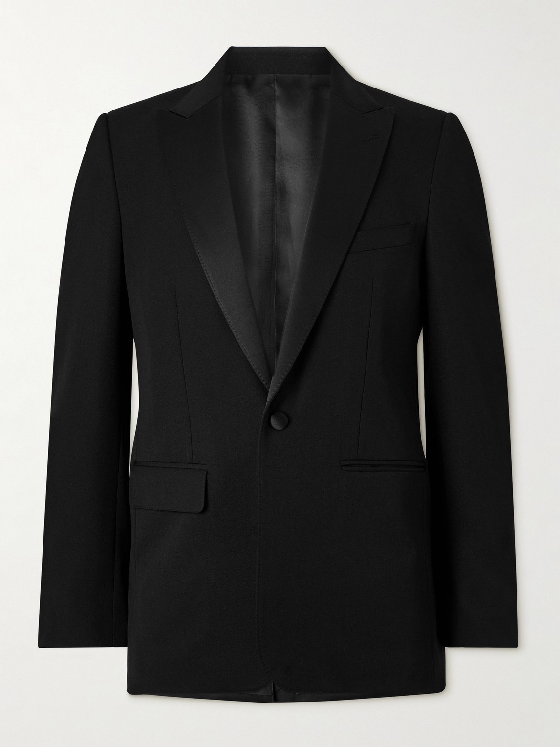 Satin-Trimmed Wool-Gabardine Tuxedo Jacket