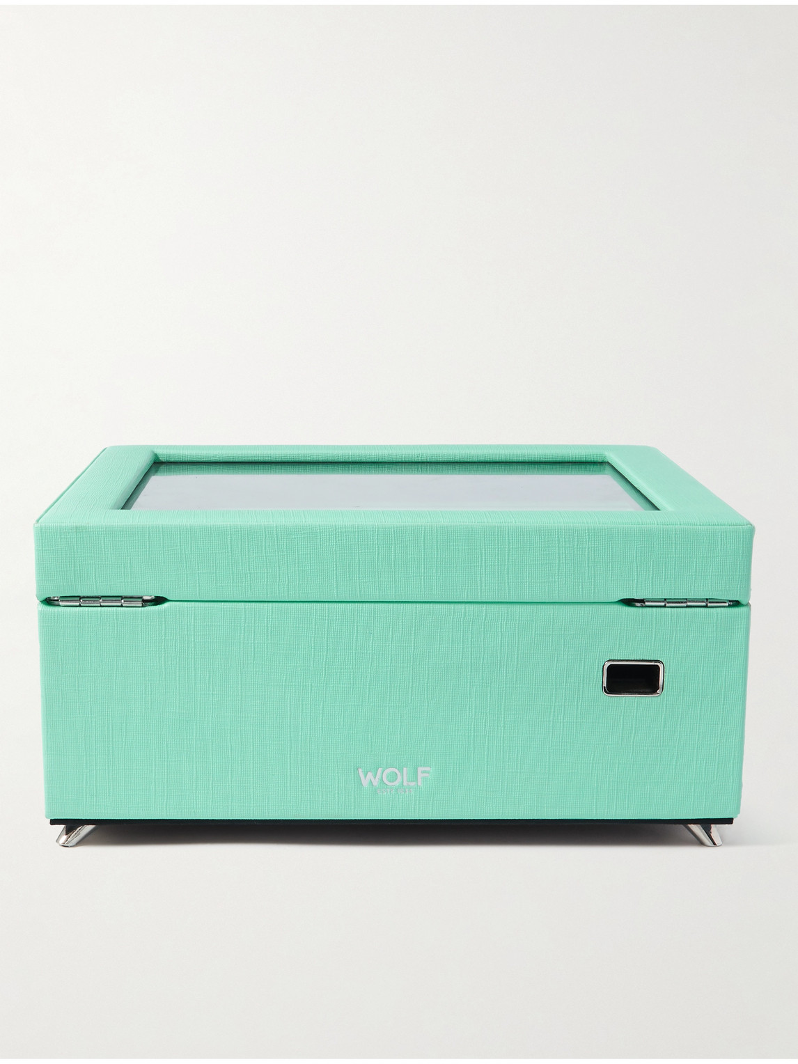  Wolf - Porter Cross-grain Vegan Leather Watch And Jewellery Box - Men - Blue 