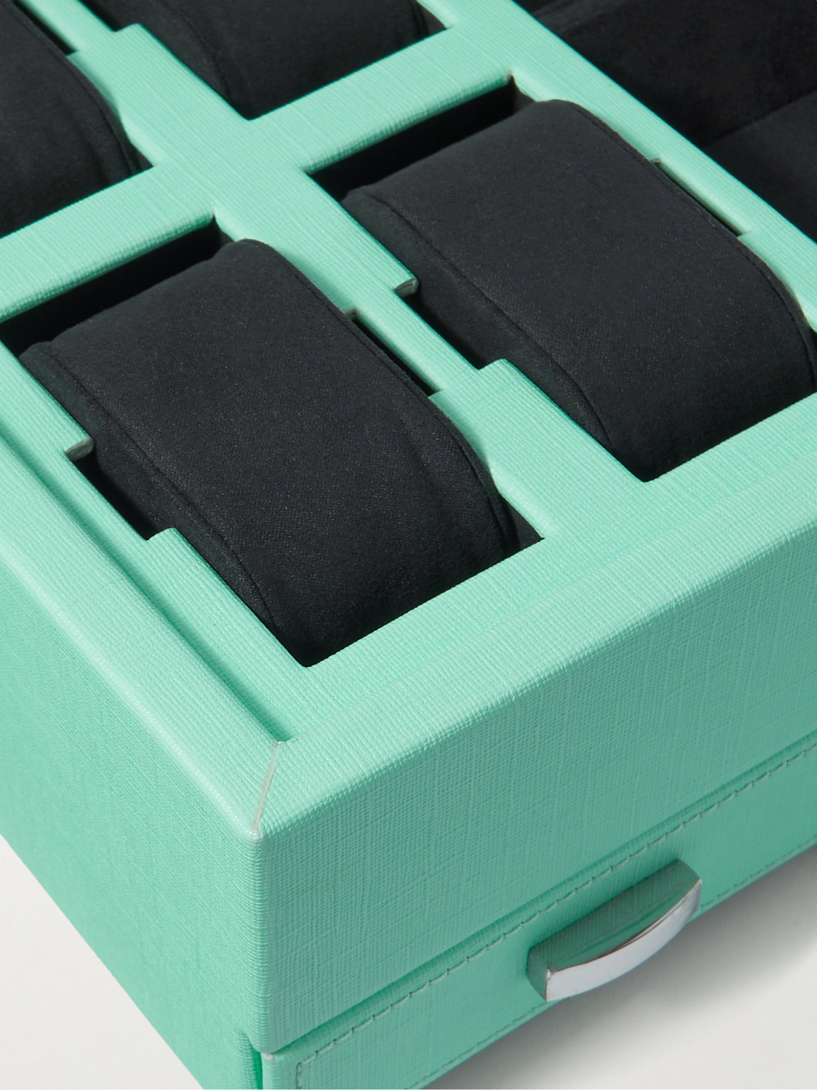  Wolf - Porter Cross-grain Vegan Leather Watch And Jewellery Box - Men - Blue 
