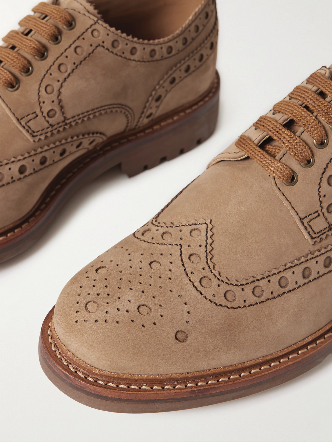 Shop Grenson Archie Nubuck Brogues In Unknown