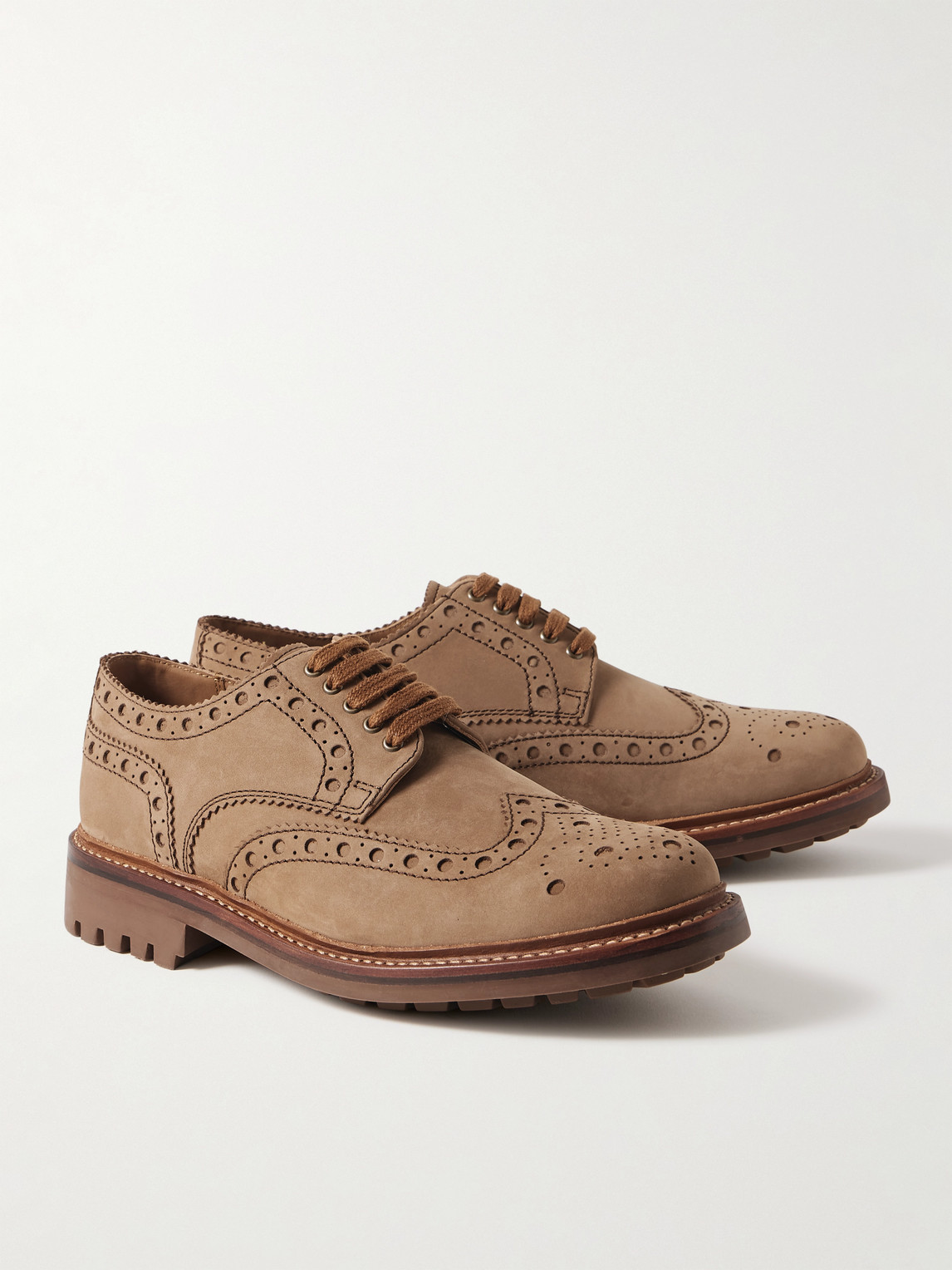 Shop Grenson Archie Nubuck Brogues In Unknown