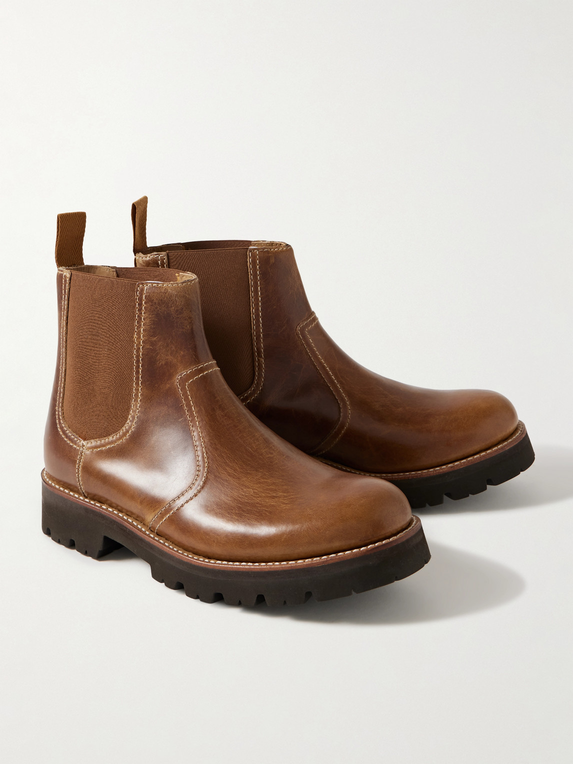 Shop Grenson Latimer Leather Chelsea Boots In Brown
