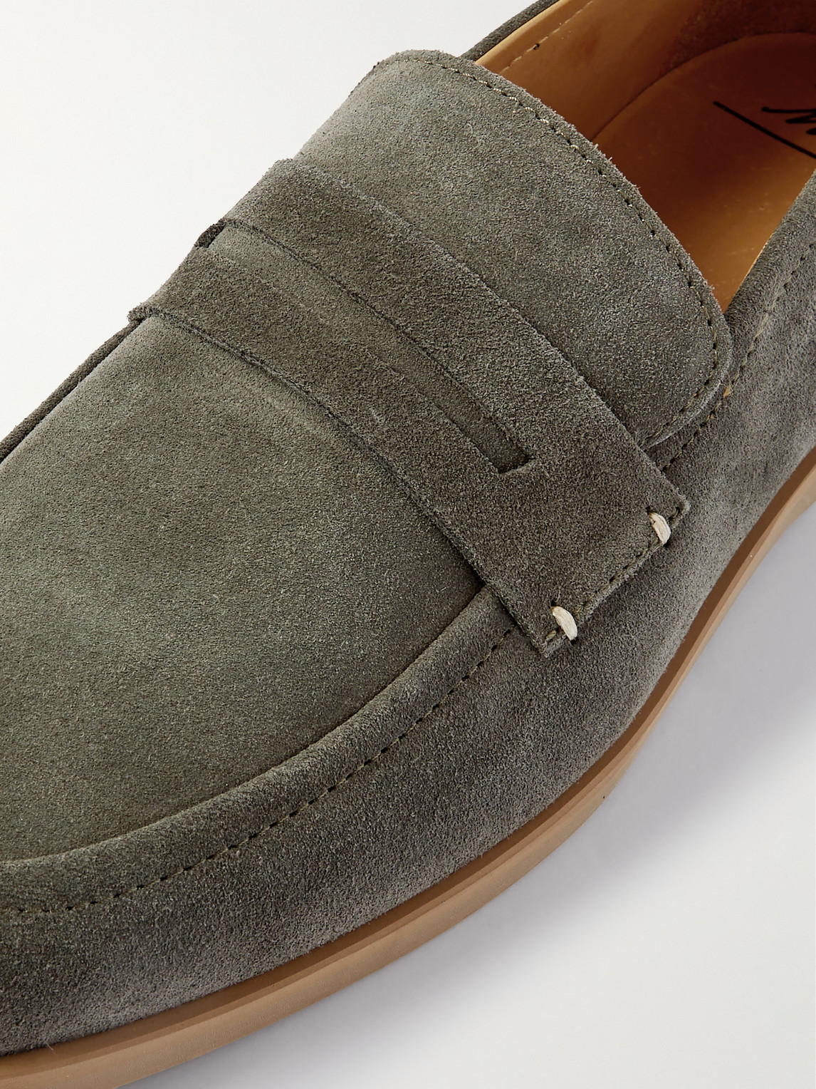 Shop Mr P Regenerated Suede By Evolo® Penny Loafers In Green