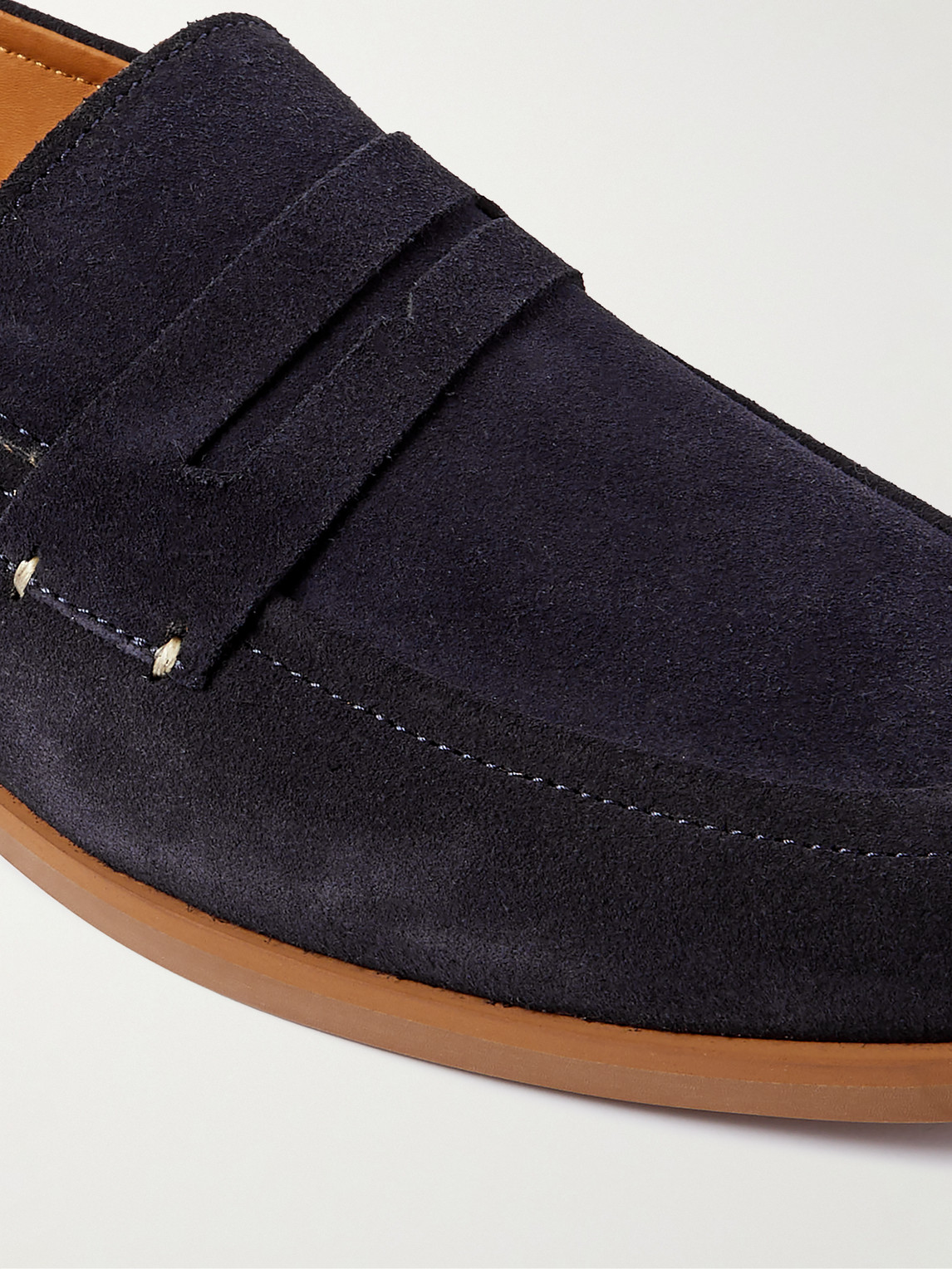 Shop Mr P Regenerated Suede By Evolo® Penny Loafers In Blue