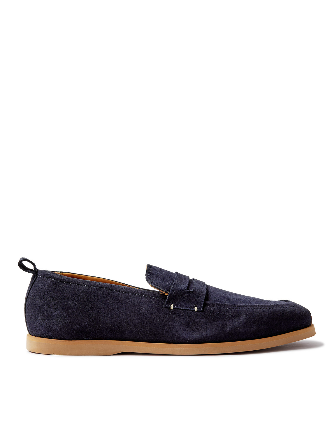 Mr P Regenerated Suede By Evolo® Penny Loafers In Blue