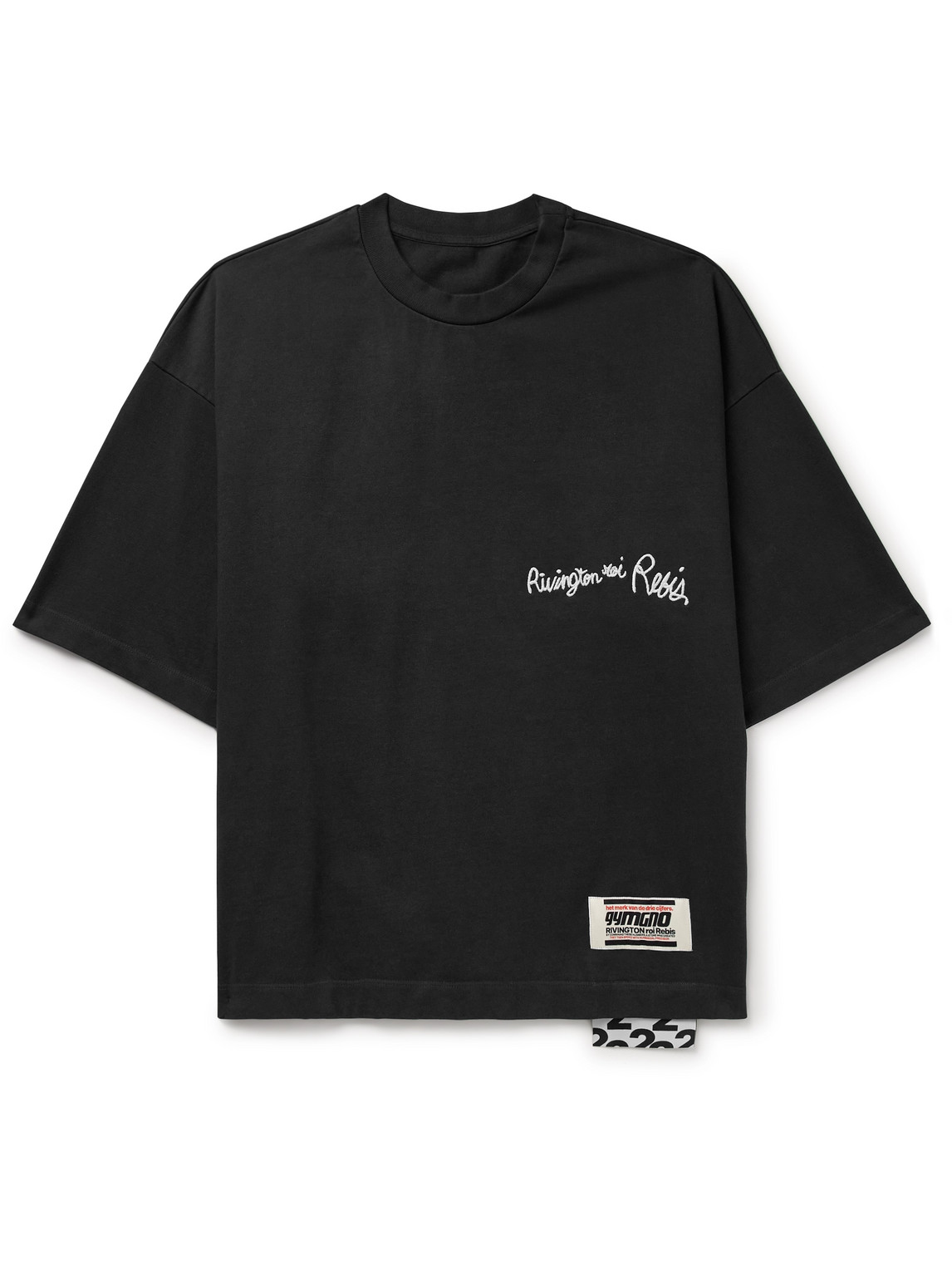 Rrr123 Laundry Bag Oversized Logo-embroidered Cotton-jersey T-shirt In Black