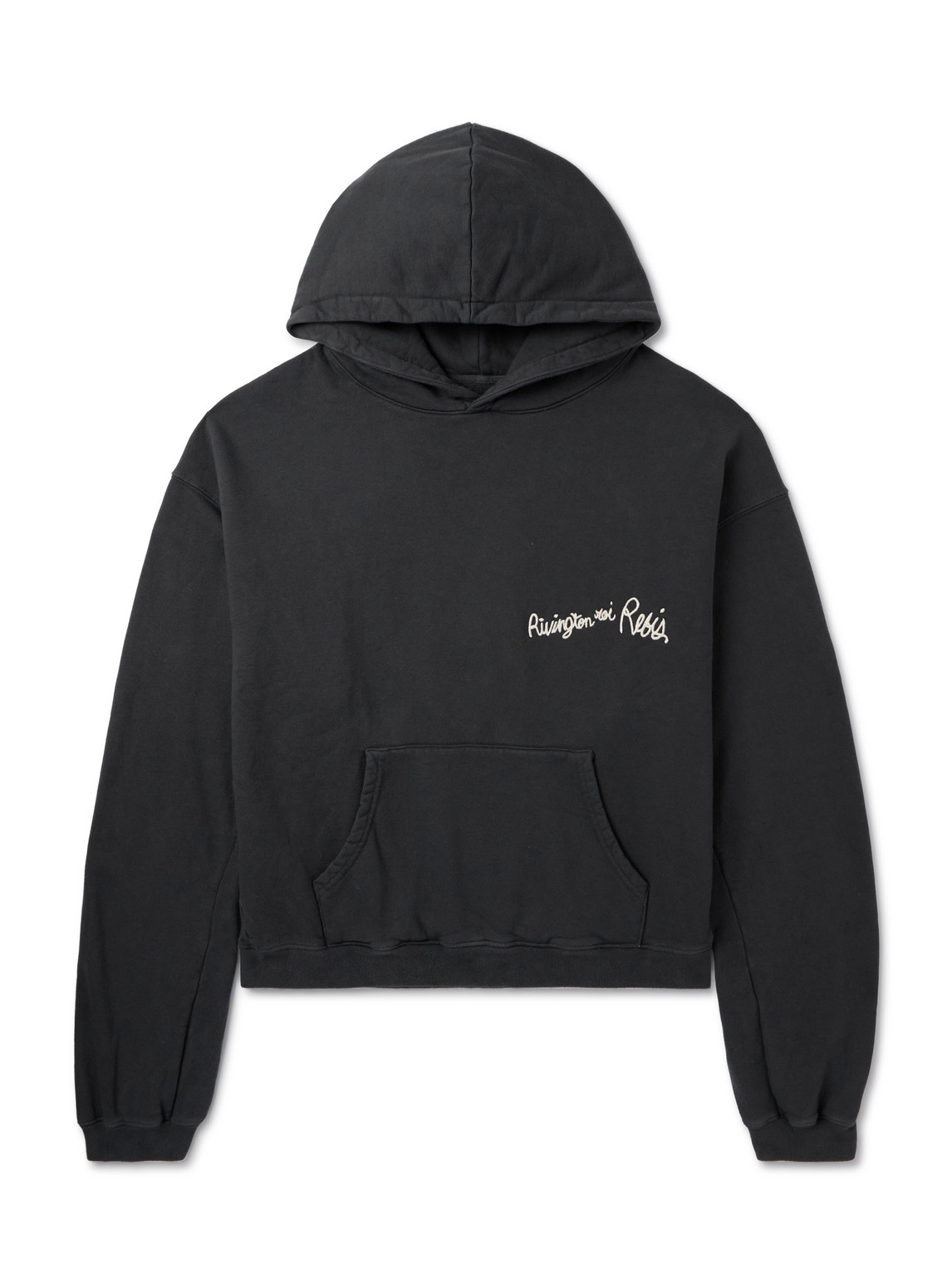 Rrr123 Laundry Bag Logo-embroidered Cotton-jersey Hoodie In Black
