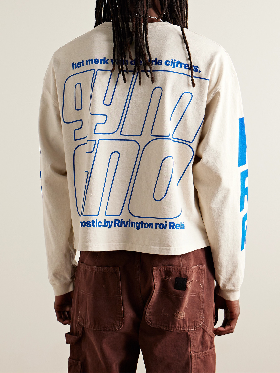 RRR123 Speak Dangerously Cropped Logo-Appliquéd Printed