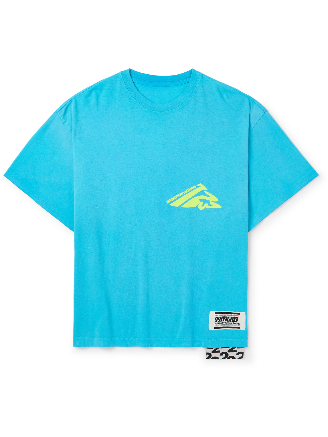 Rrr123 Uso Oversized Appliquéd Logo-print Cotton-jersey T-shirt In Blue