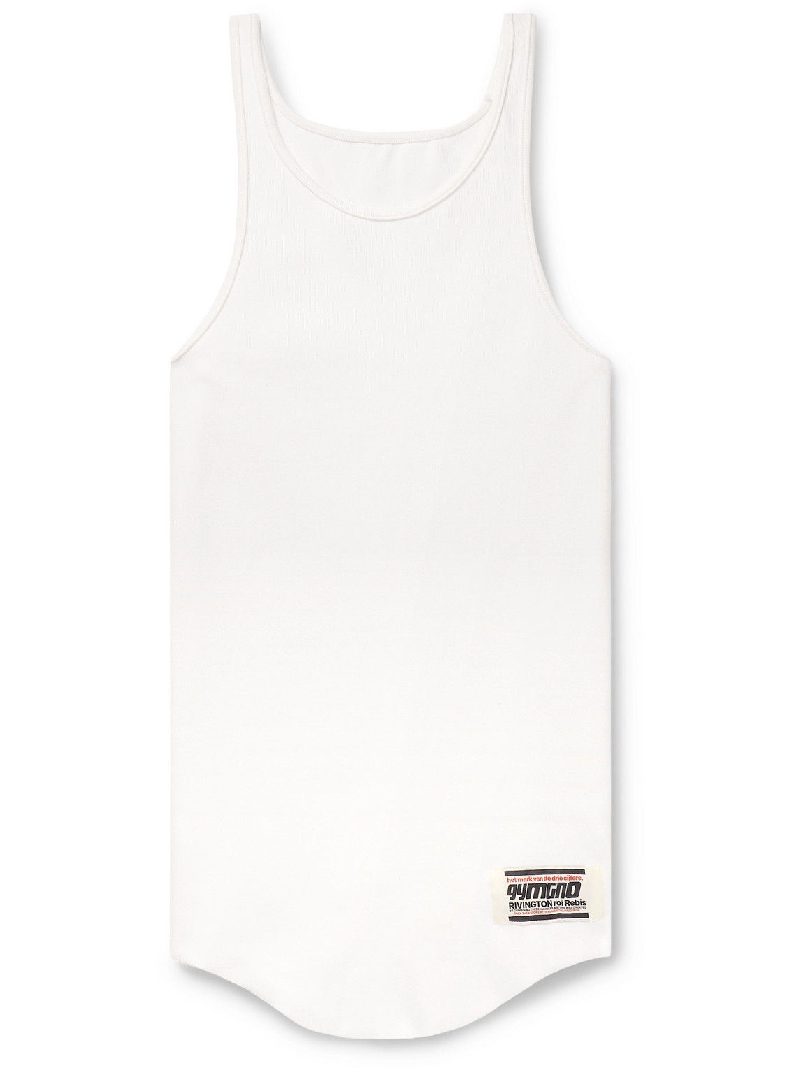 Rrr123 When In Corinth Slim-fit Logo-appliquéd Ribbed Cotton-jersey Tank Top In White