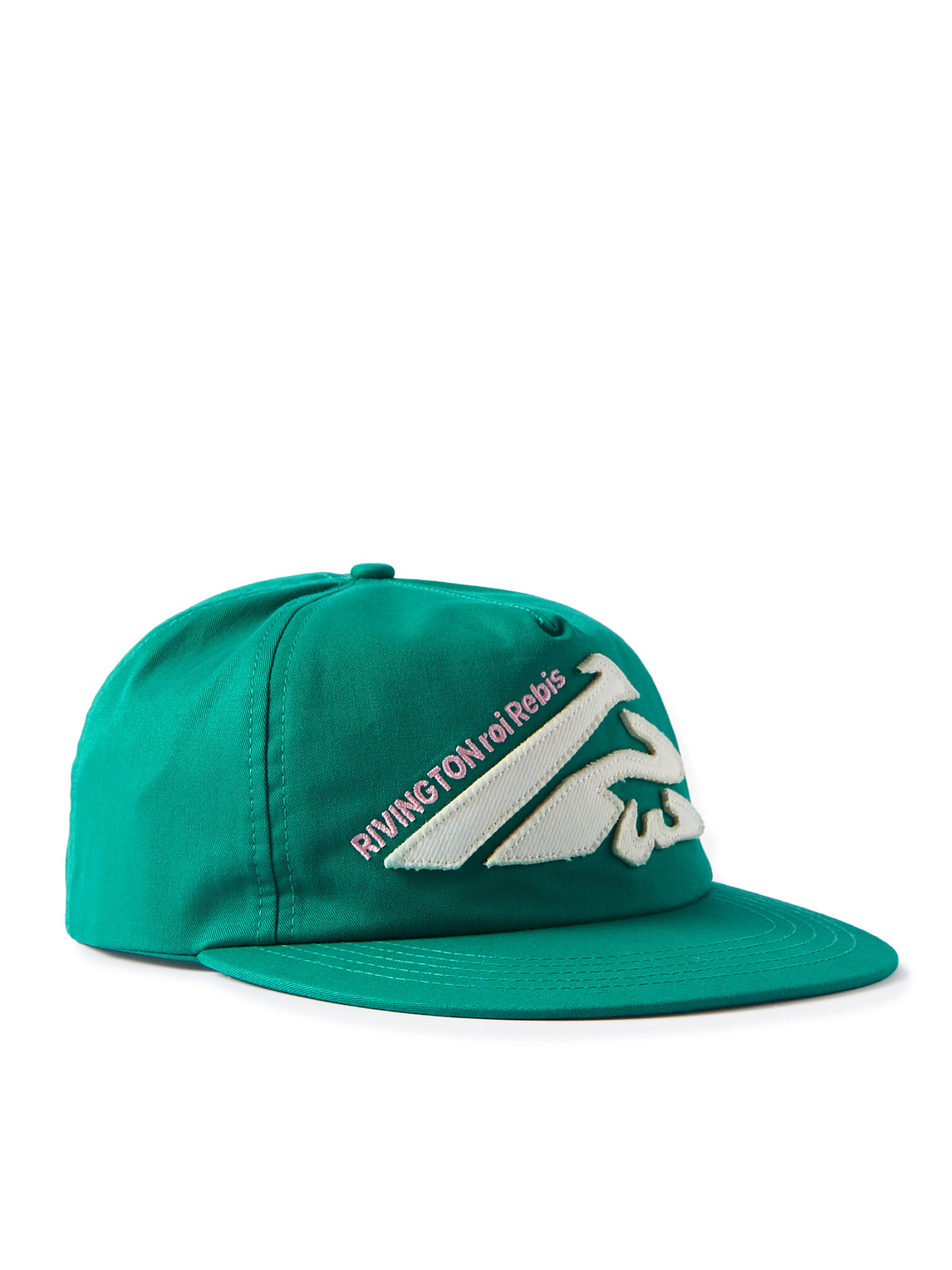 Rrr123 Logo-embroidered Appliquéd Cotton-twill Baseball Cap In Green