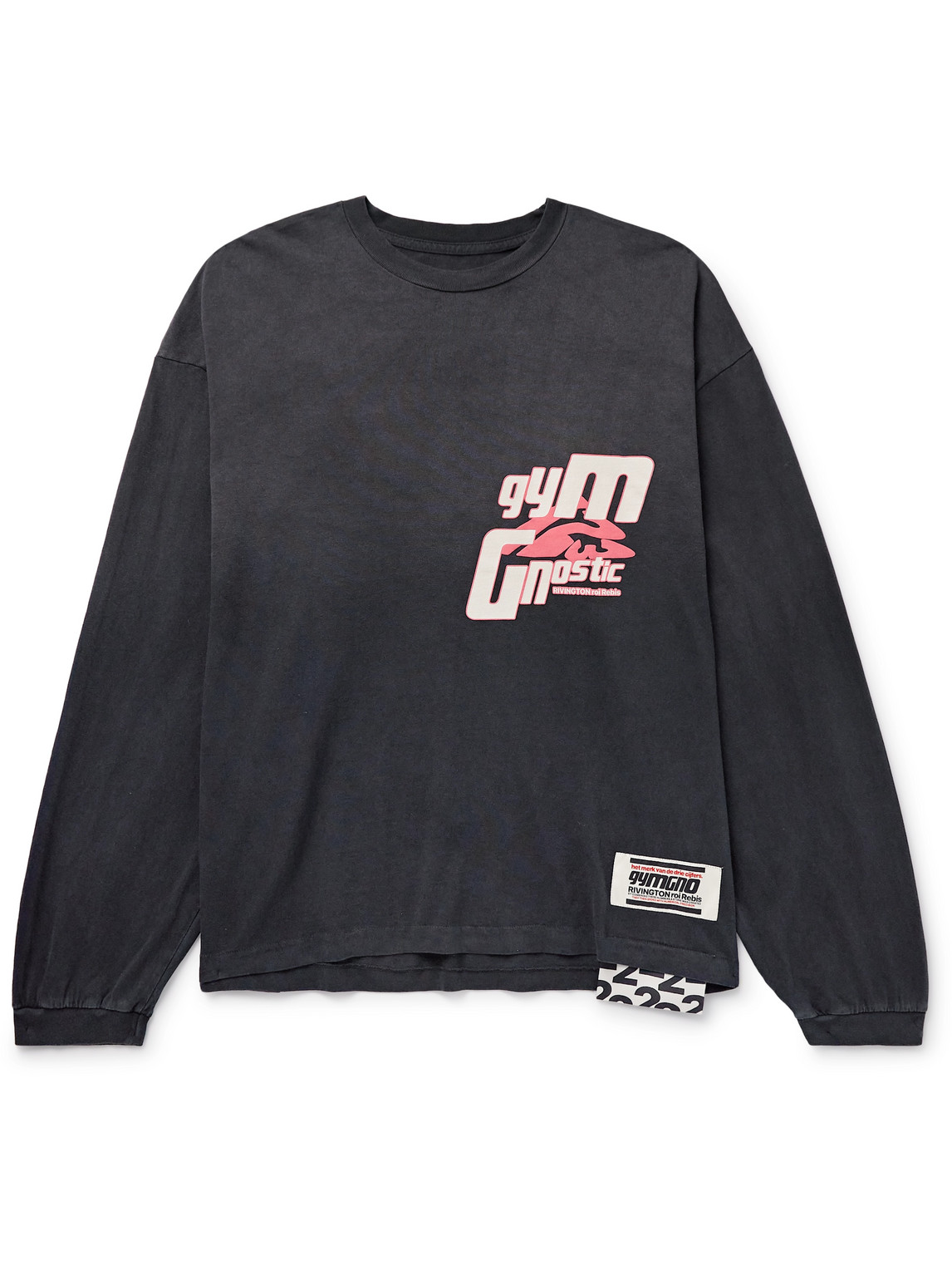 Rrr123 Uso Logo-appliquéd Printed Cotton-jersey Sweatshirt In Black