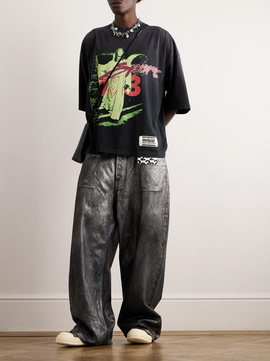 【RRR123】JESUS SPORT SS TEE 新品未使用 RRR123 Jesus Sport Oversized Logo-Appliquéd Printed Cotton-Jersey