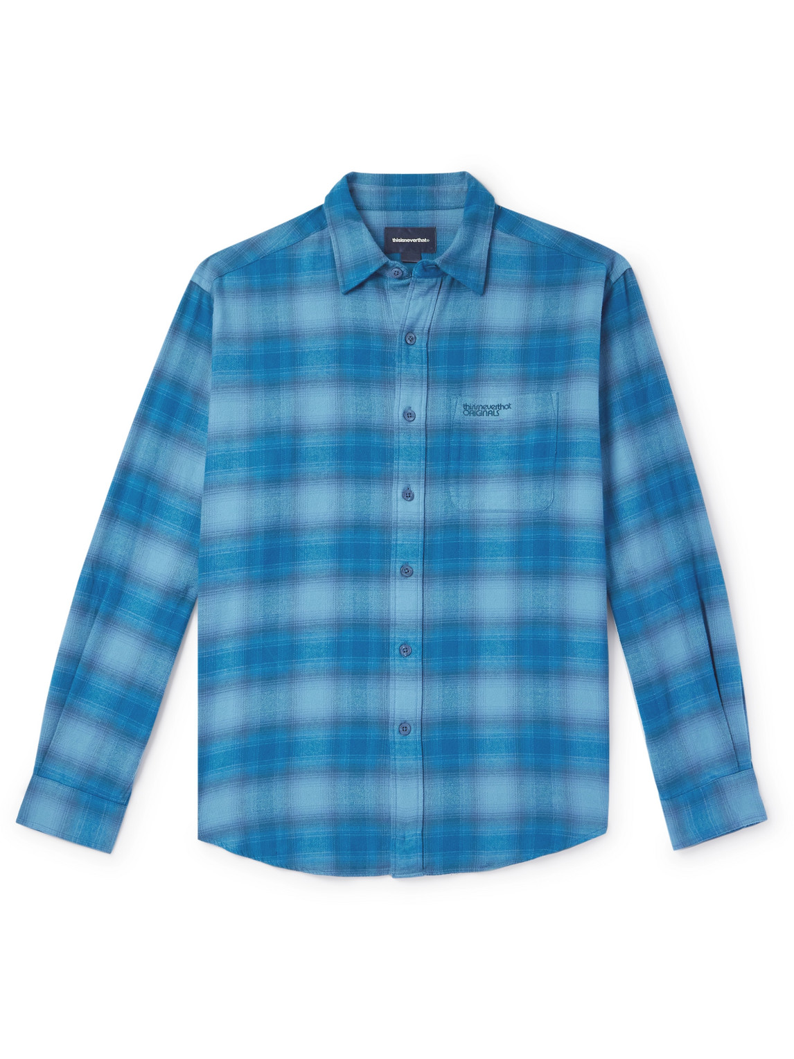 Thisisneverthat Checked Cotton-flannel Shirt In Blue