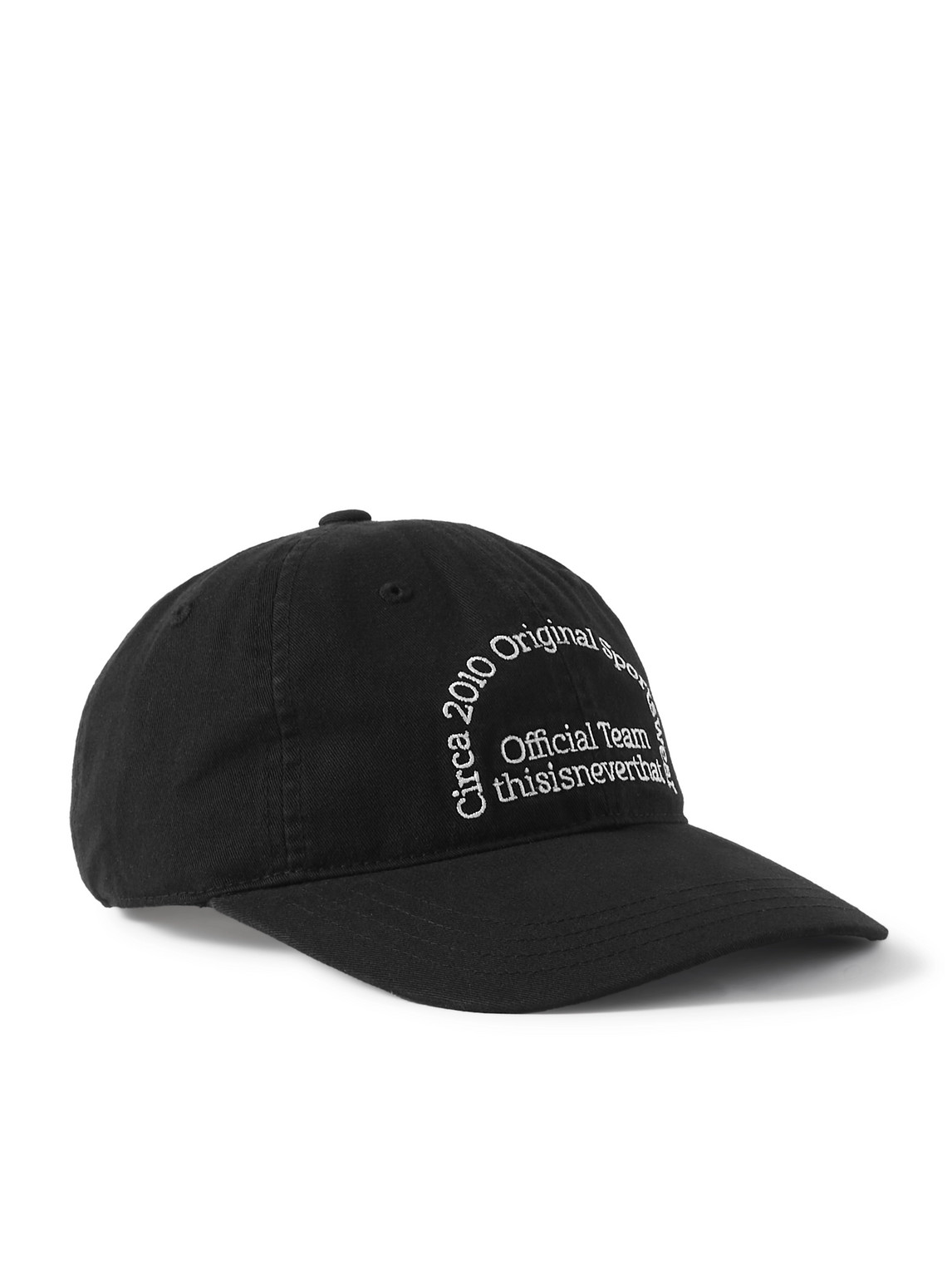 Thisisneverthat Logo-embroidered Cotton-twill Baseball Cap In Black